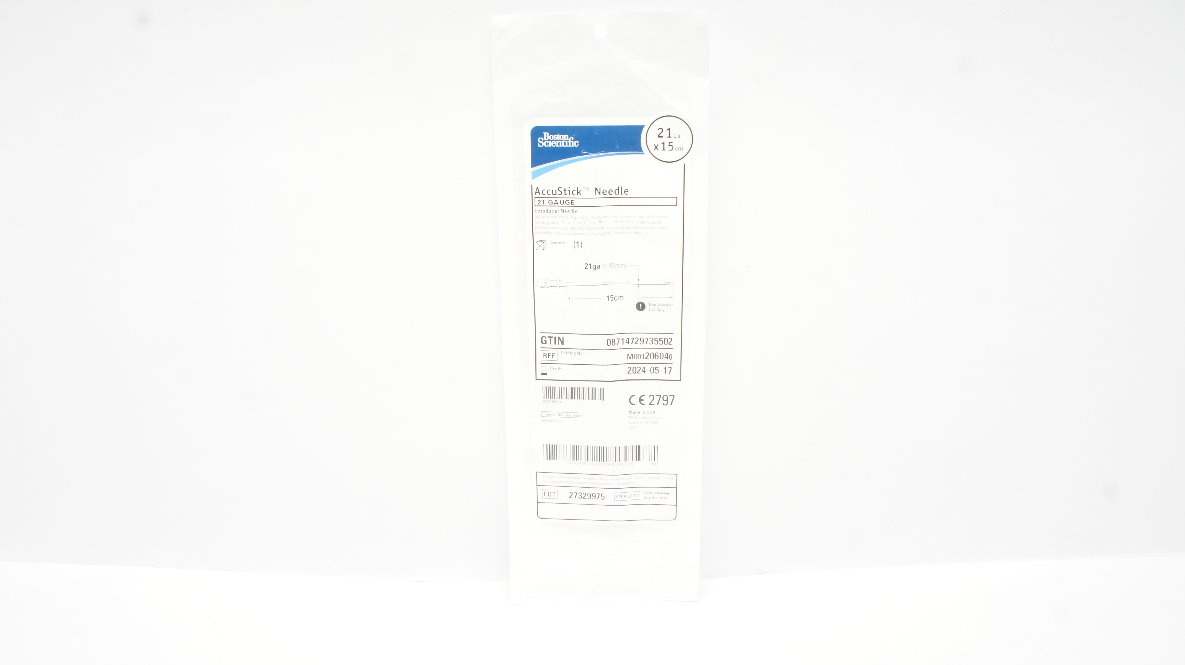Boston Scientific 20604 AccuStick Introducer Ndle 21Ga. x 15cm (x)