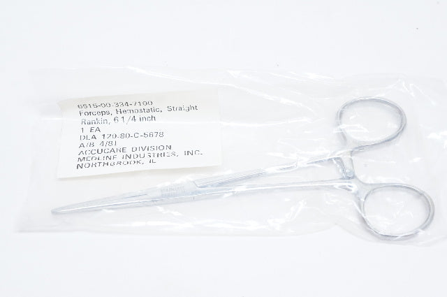 Accucare Rankin Hemostatic Forceps Straight 6-1/4inch, NSN 6515003347100