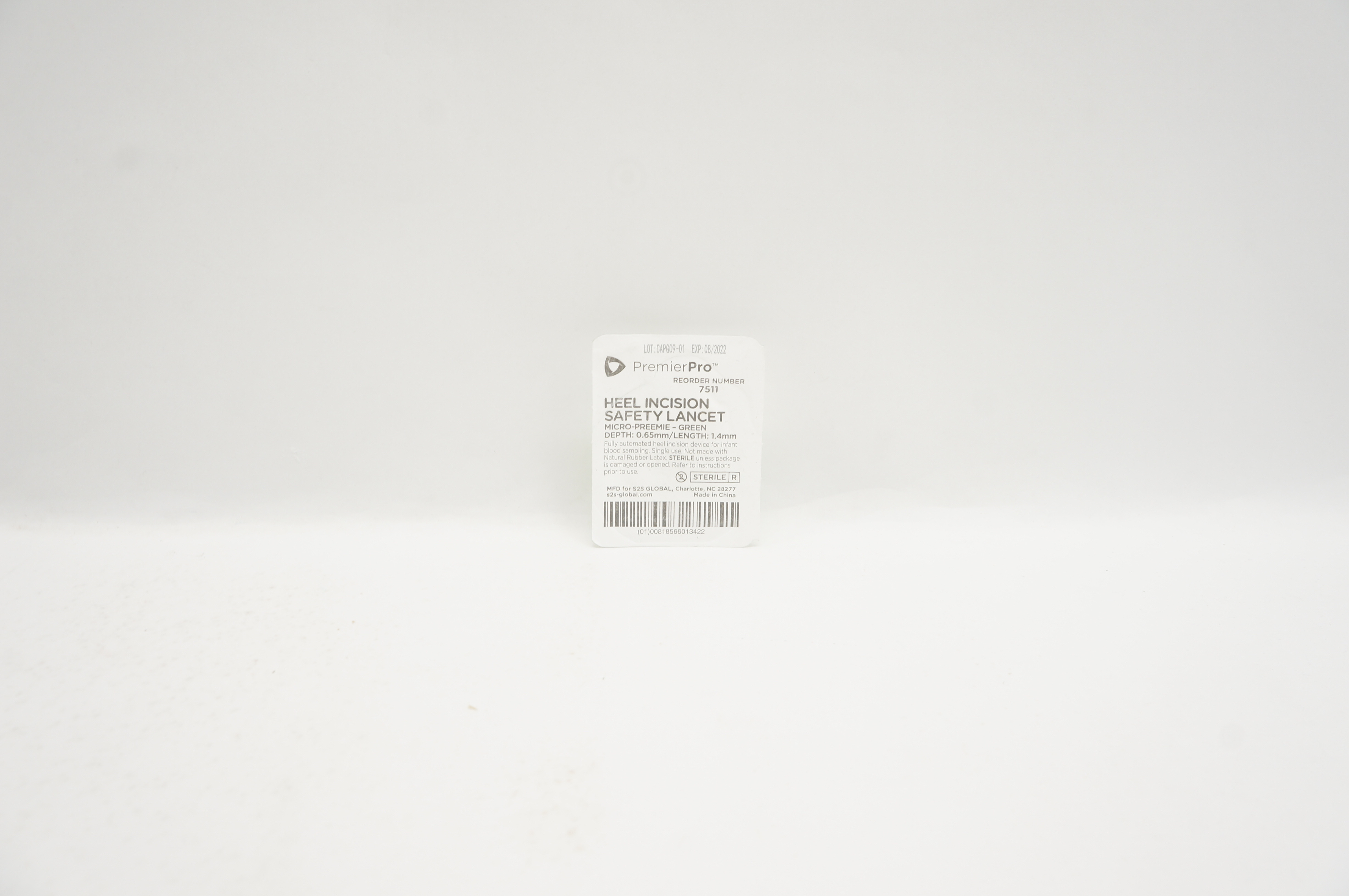PremierPro 7511 Heel Incision Safety Lancet  Depth: 0.65mm/Length:1.4mm