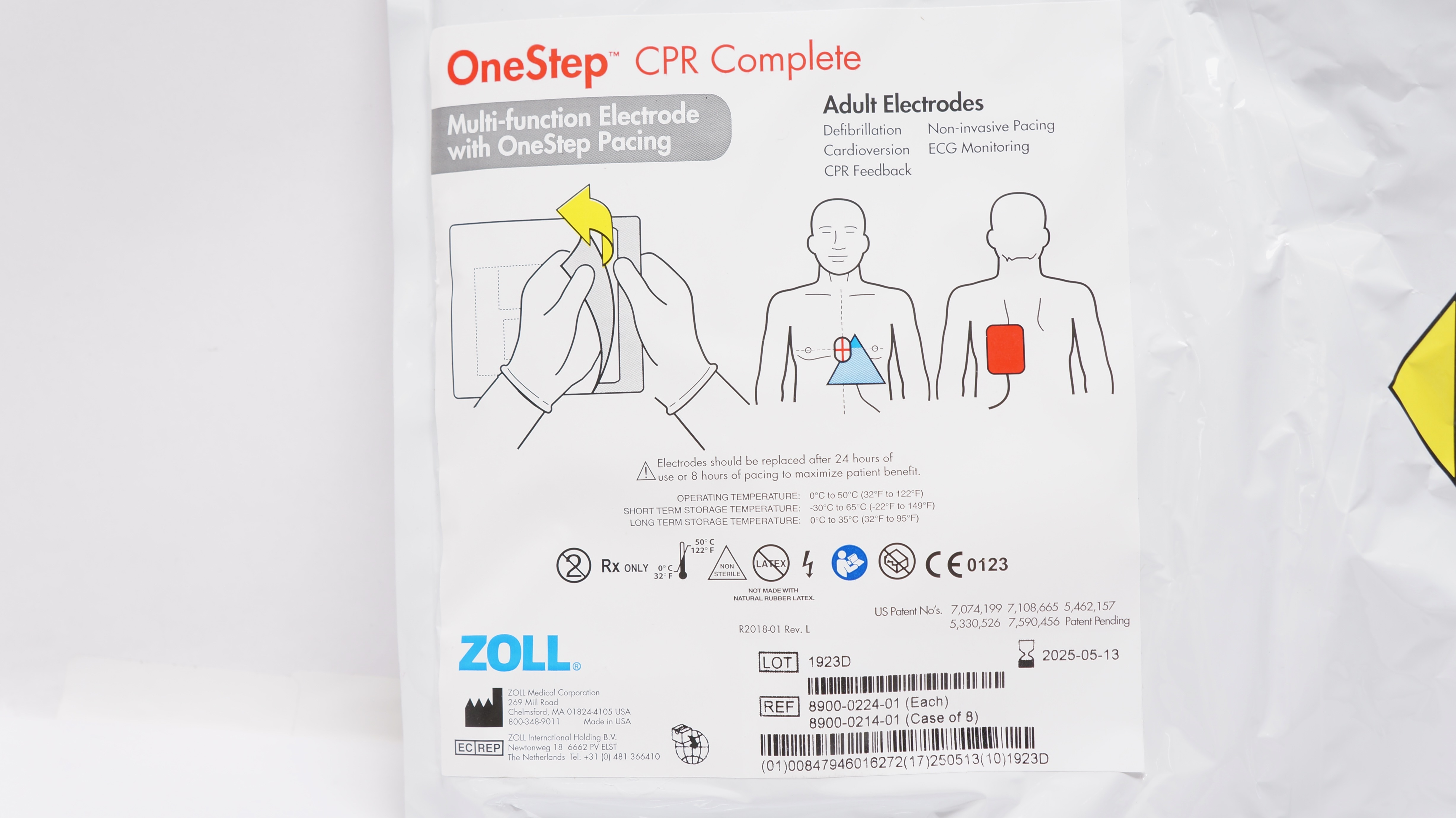 Zoll 8900-0224-01 OneStep CPR Complete Adult Multi-Function Electrodes