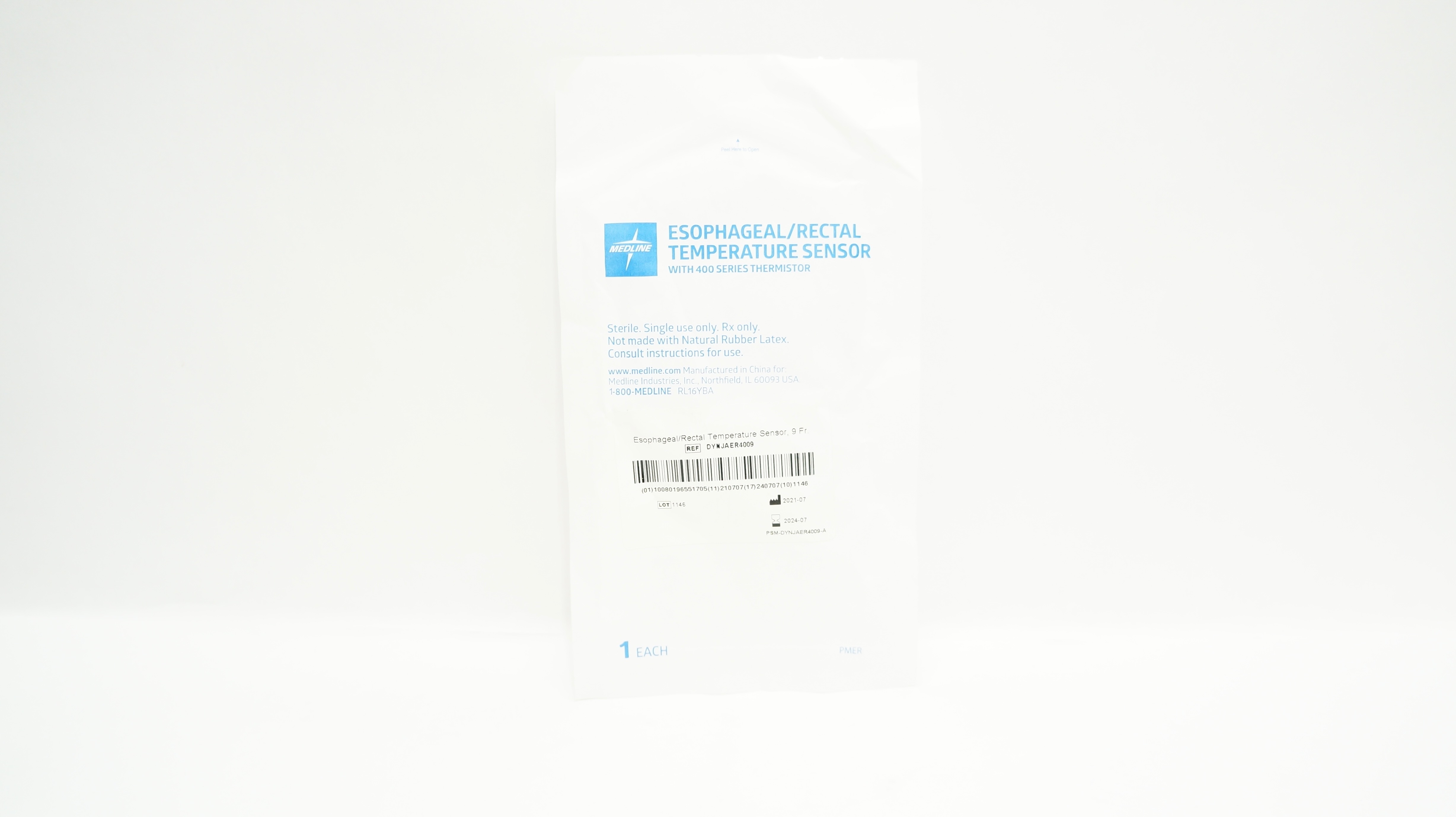 Medline DYNJAER4009 Esophageal/Rectal Temperature Sensor 9Fr