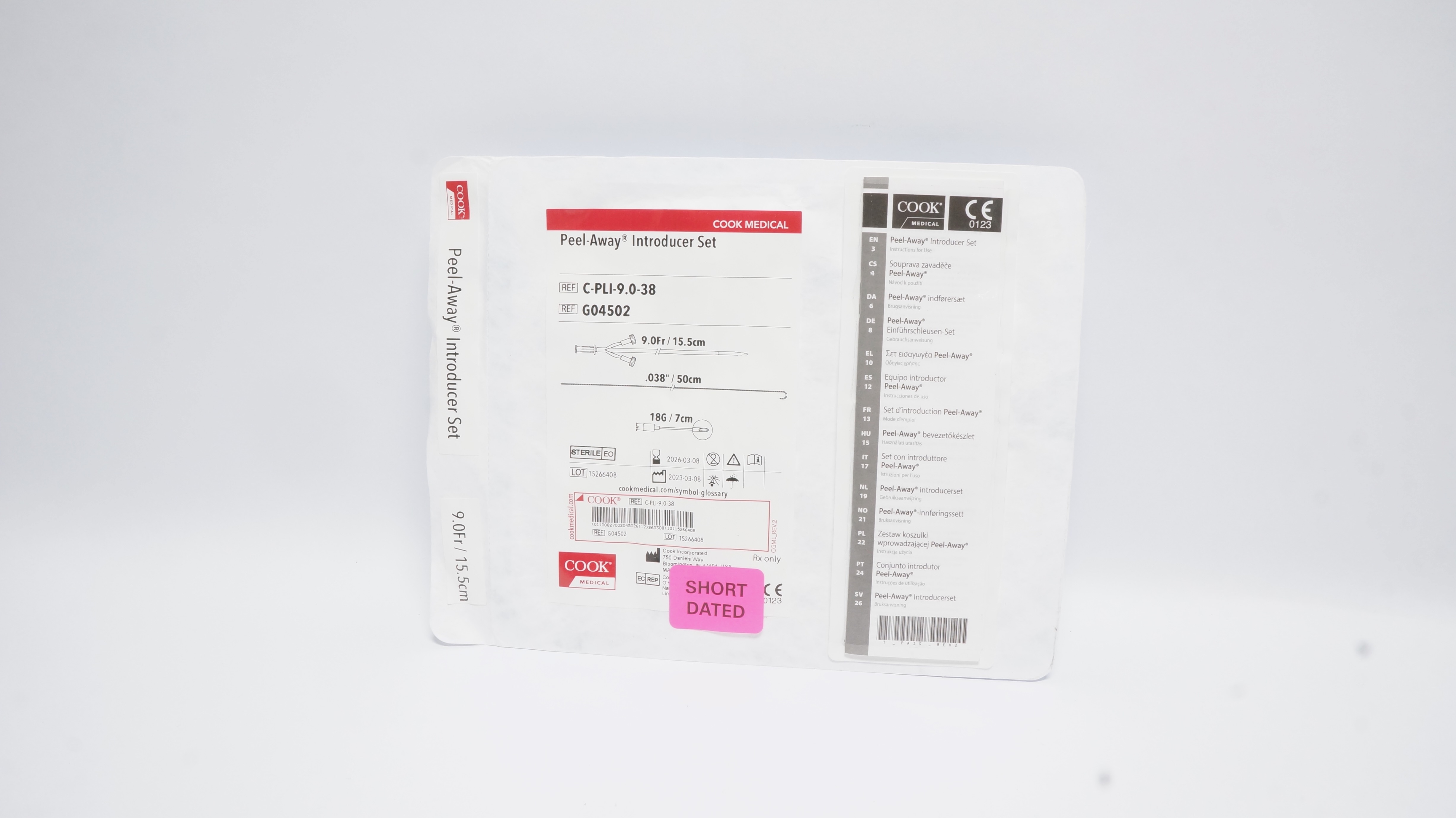 Cook Medical G04502 Peel-Away Introducer Set 9.0Fr x .038In (x)