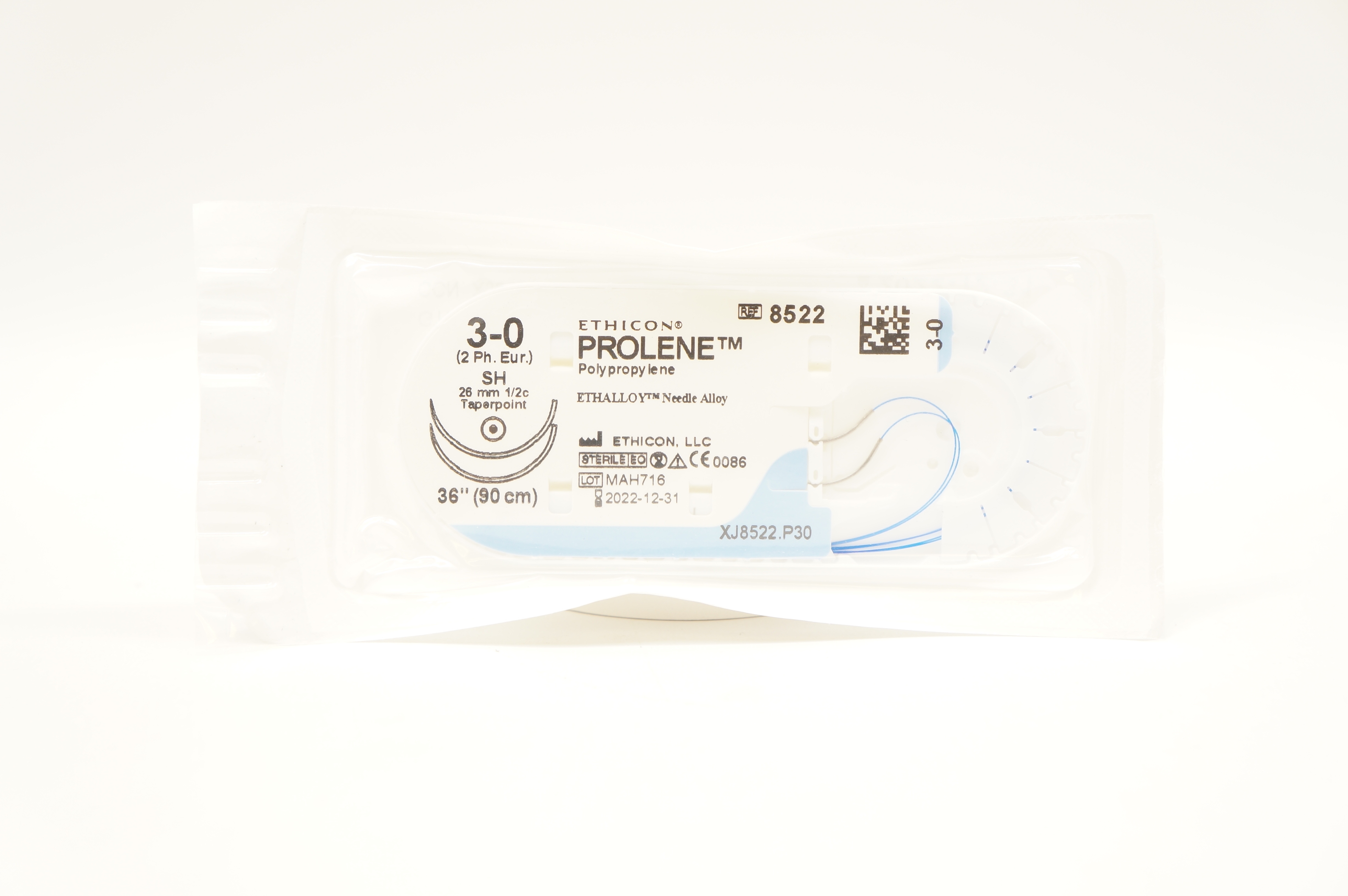 Ethicon 8522 3-0 PROLENE, SH, 26mm 1/2c Taperpoint, 36inch (x)