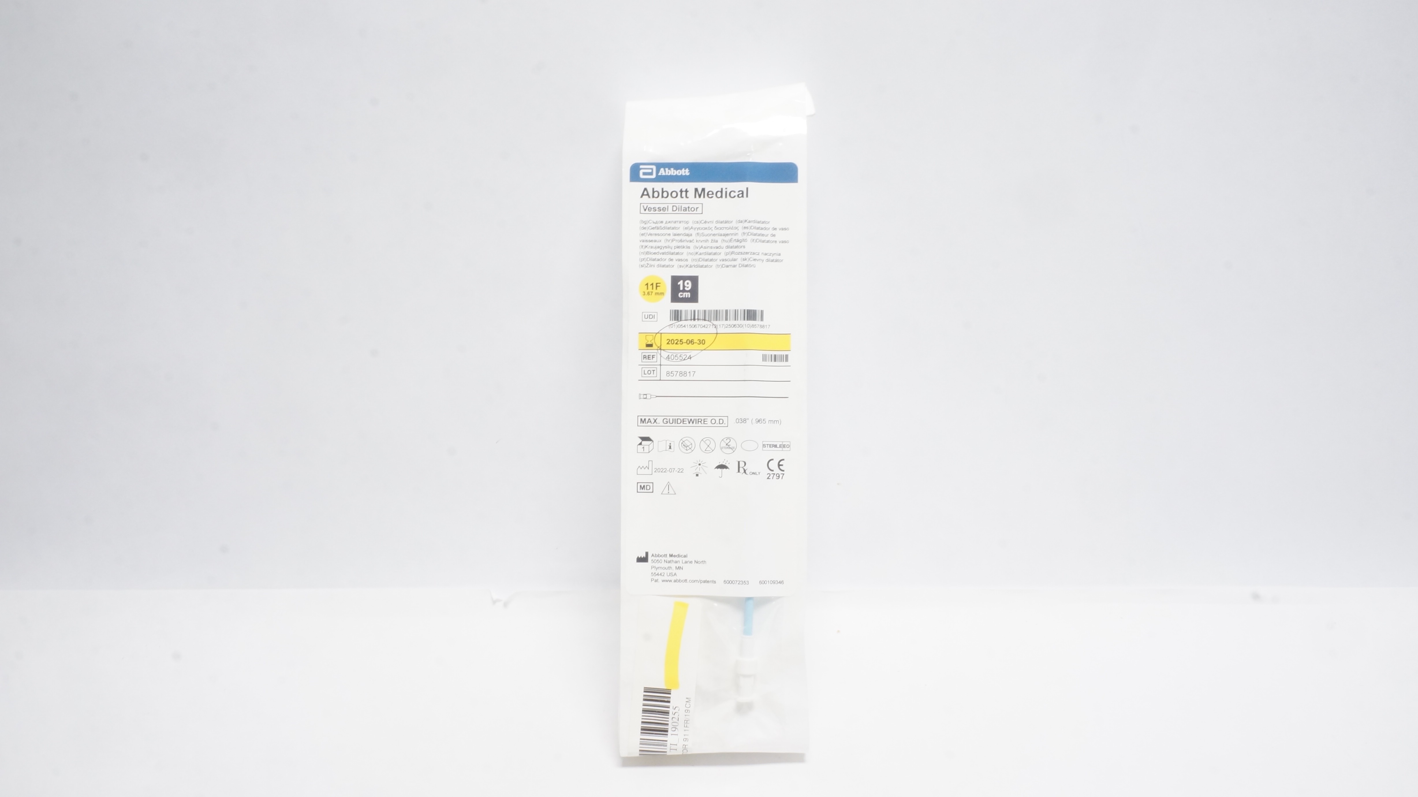 Abbott Medical 405524 SJM Vessel Dilator 11F x 19cm (X)