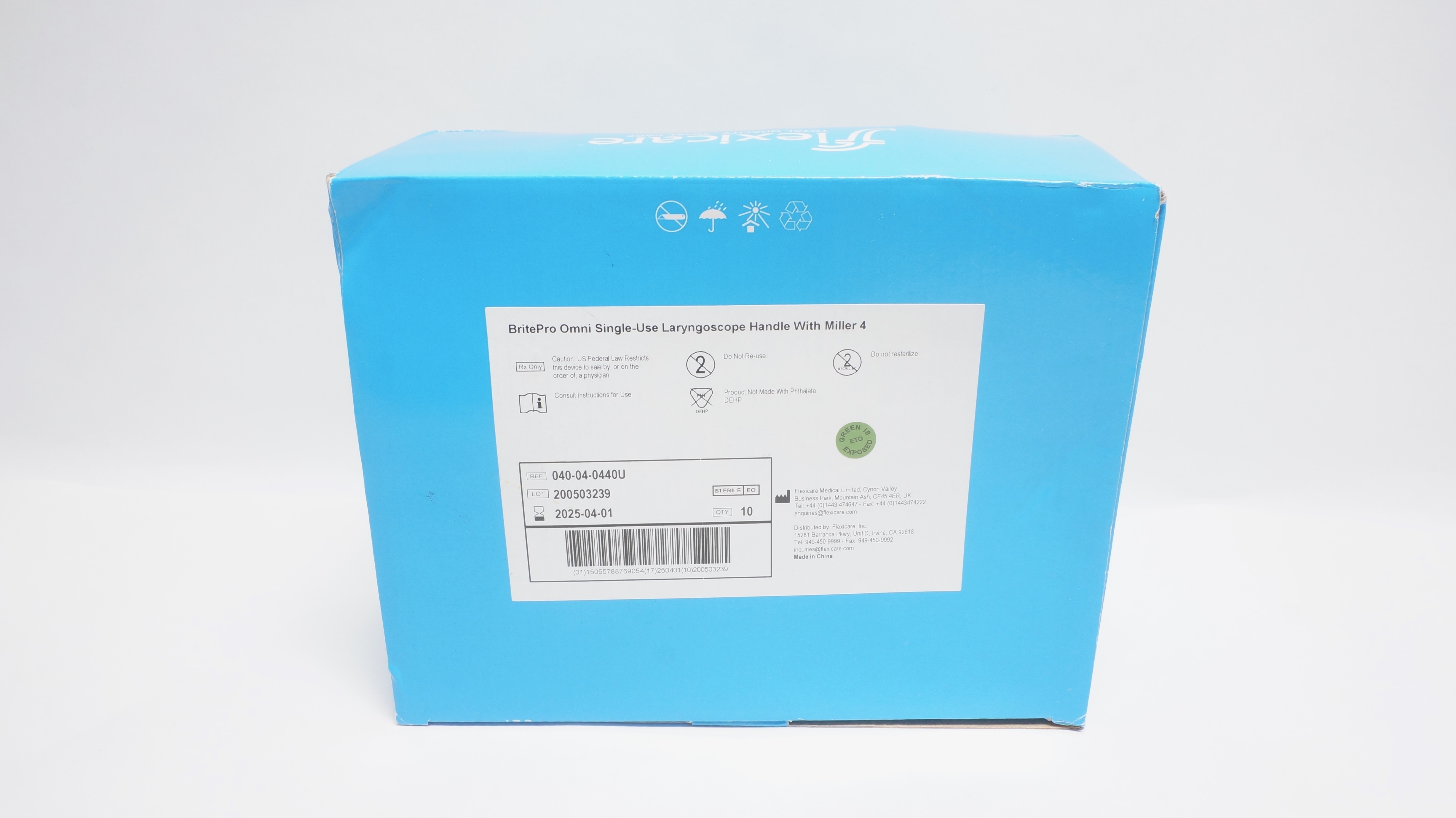 Flexicare 040-04-0440U BritePro Omni Laryngoscope Handle  (x) - Box of 10