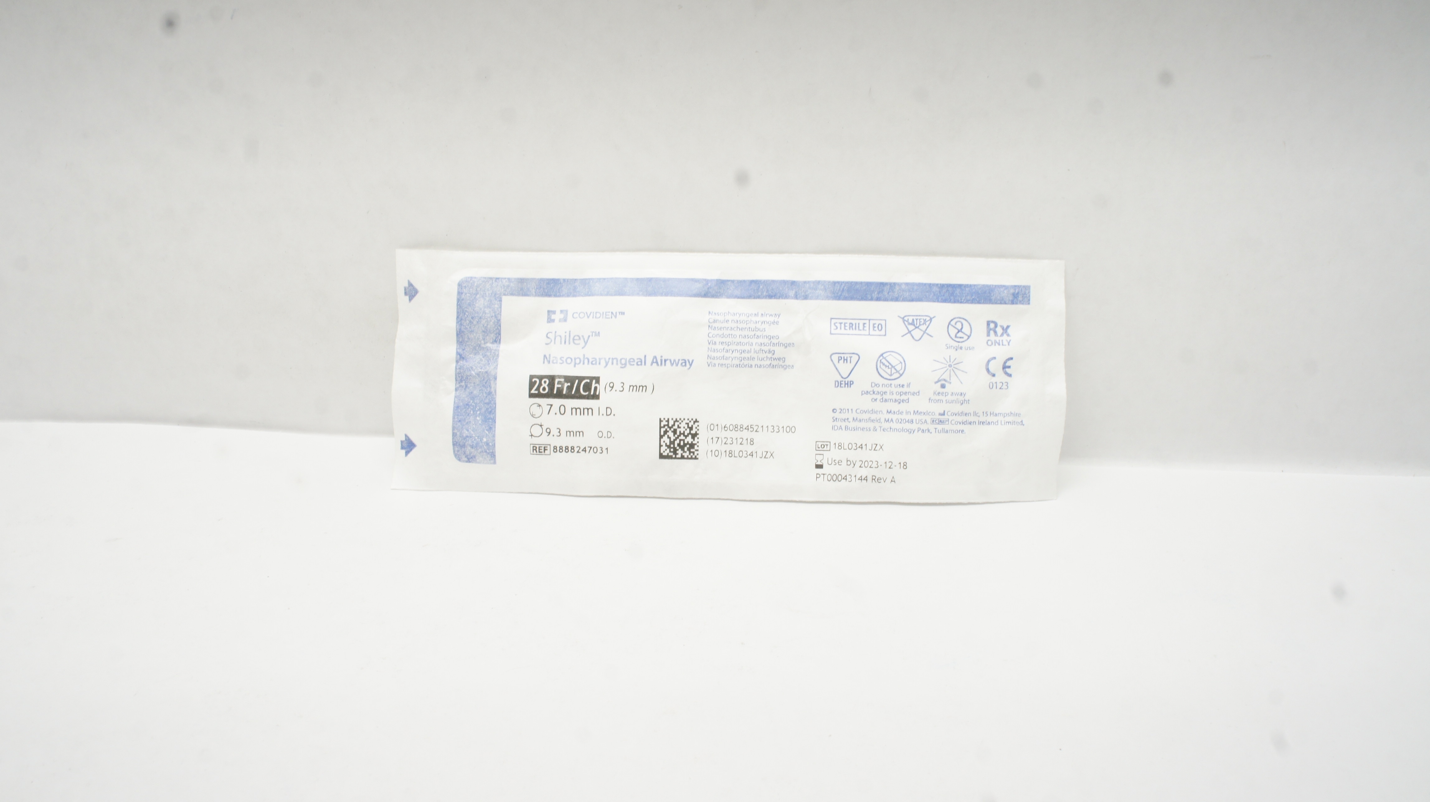 Covidien 8888247031 Shiley Nasopharyngeal Airway 28Fr/Ch 7.0ID x 9.3mm OD (x)