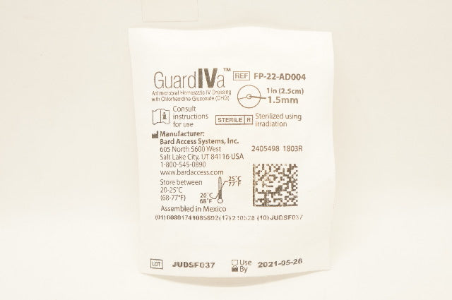 Bard FP-22-AD004 Antimicrobial Hemostatic IV Dressing 1in x 1.5mm (x)