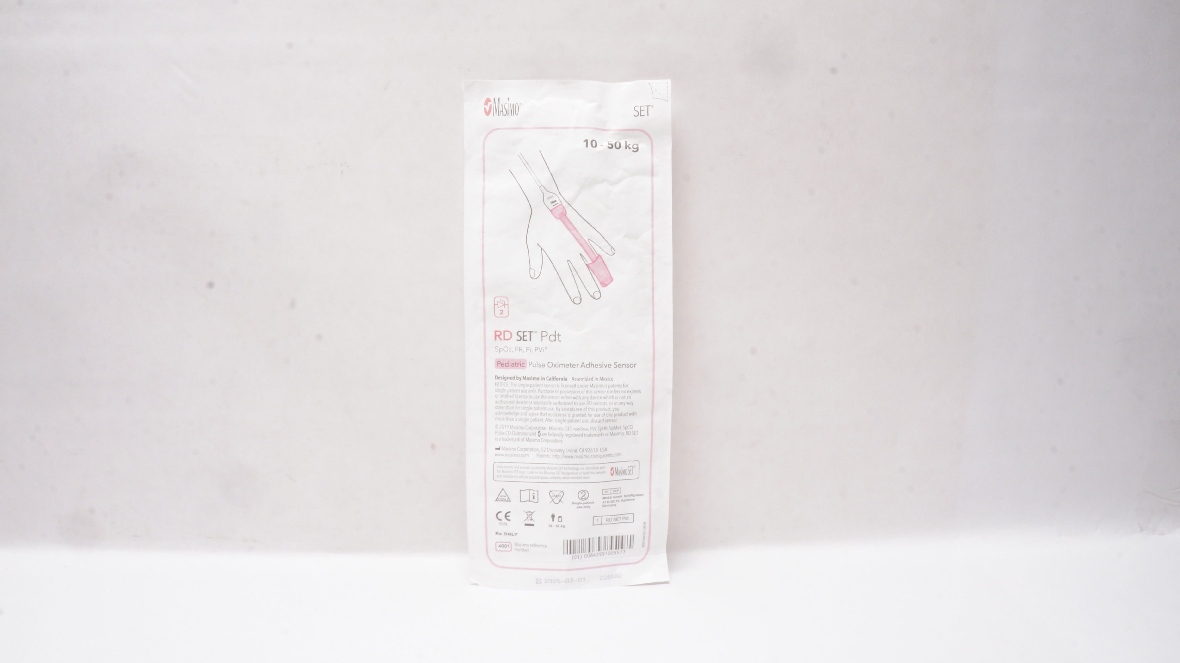 MasimoSet 4001 SpO2 RD SET Pediatric Pulse Oximeter Adhesive Sensor 10-50kg