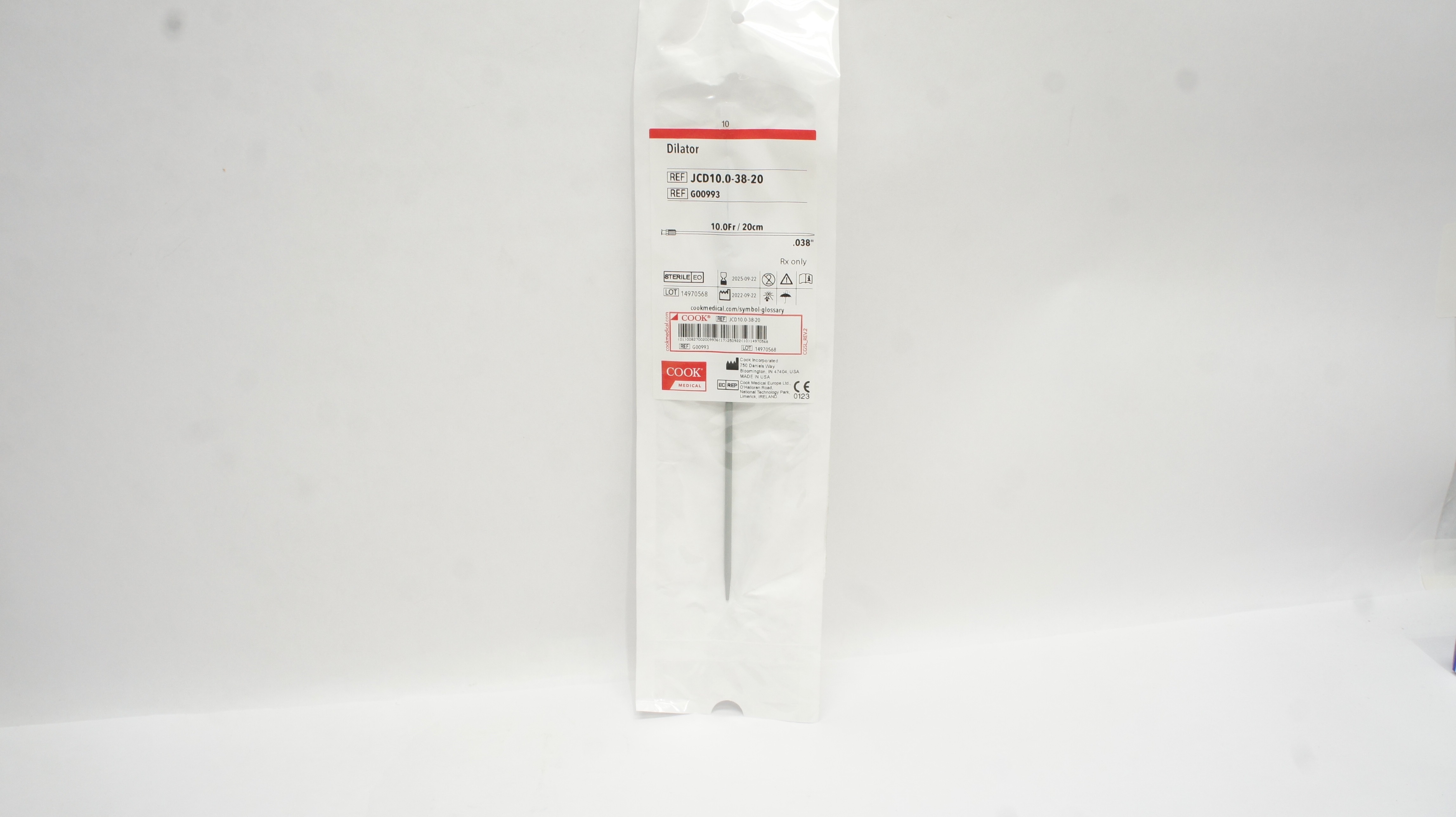 Cook Medical G00993 Dilator 10.0Fr /20cm x .038inch
