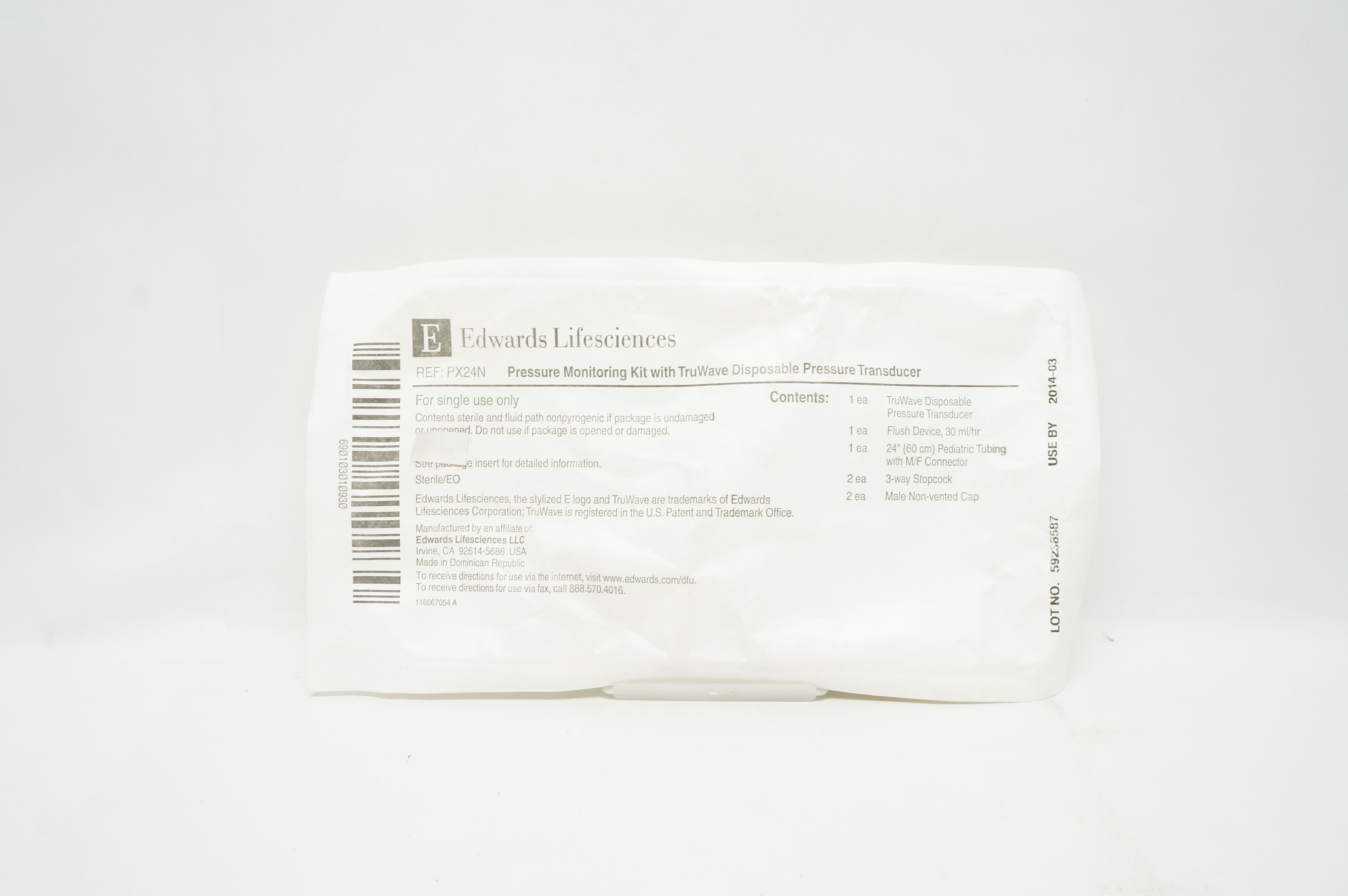 Edwards Lifesciences PX24N TruWave Pressure Monitoring Set 30cc/24inch (x)