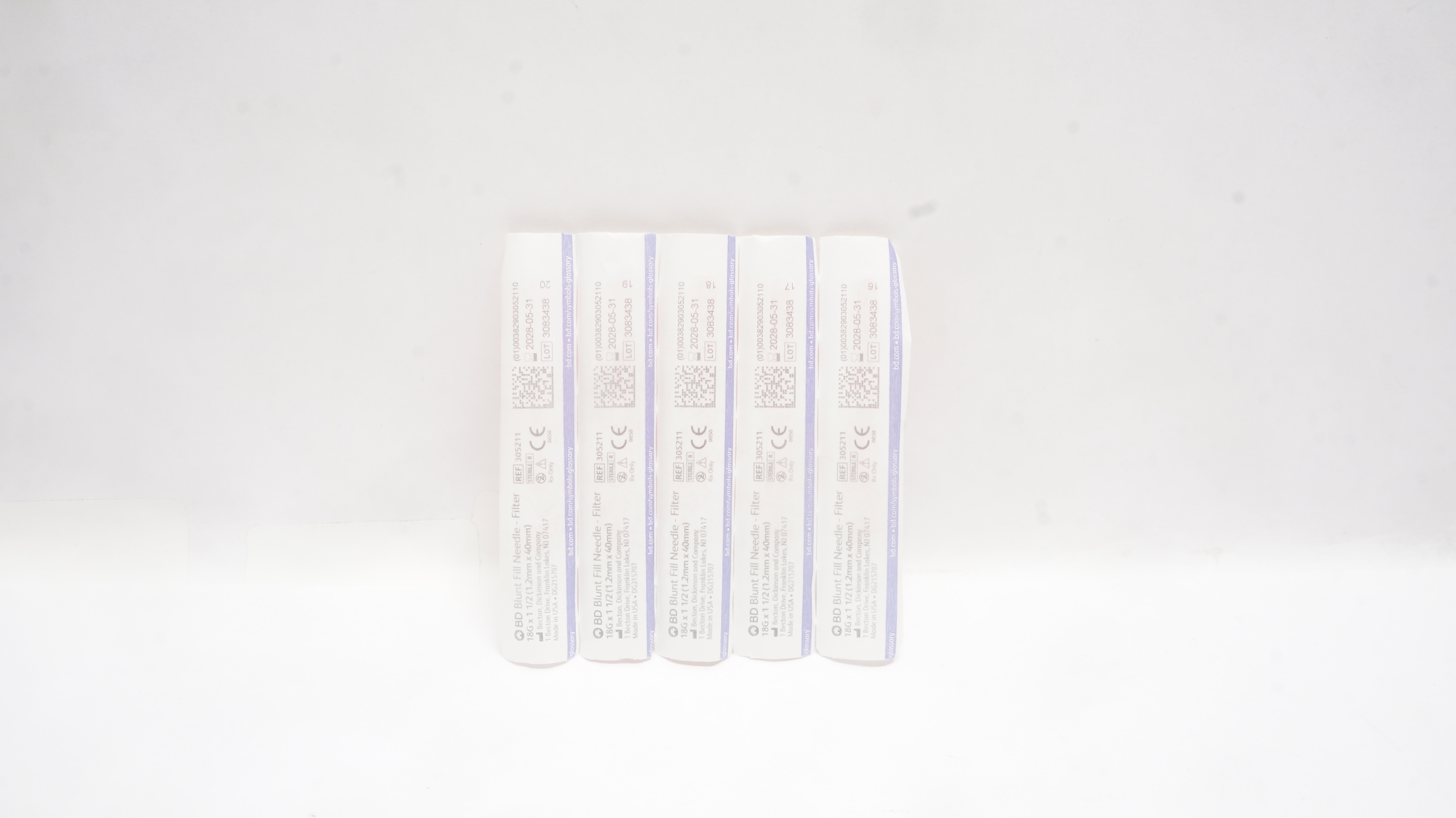 BD 305211 Blunt Fill Ndle - Filter 18G x 1-1/2 - Pack of 5