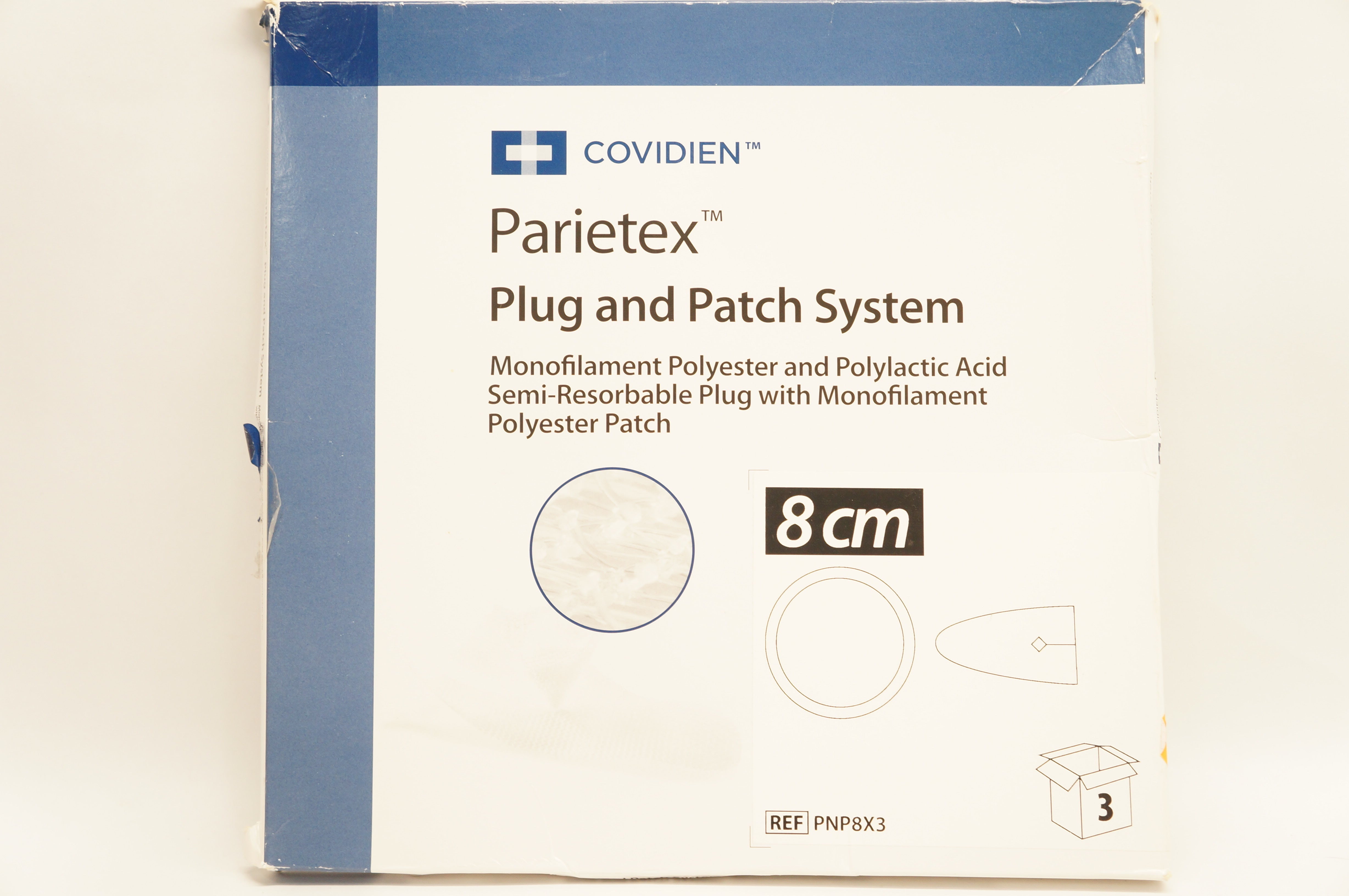 Covidien PNP8X3 Parietex Plug and Patch System 8cm - Box of 3 (x)