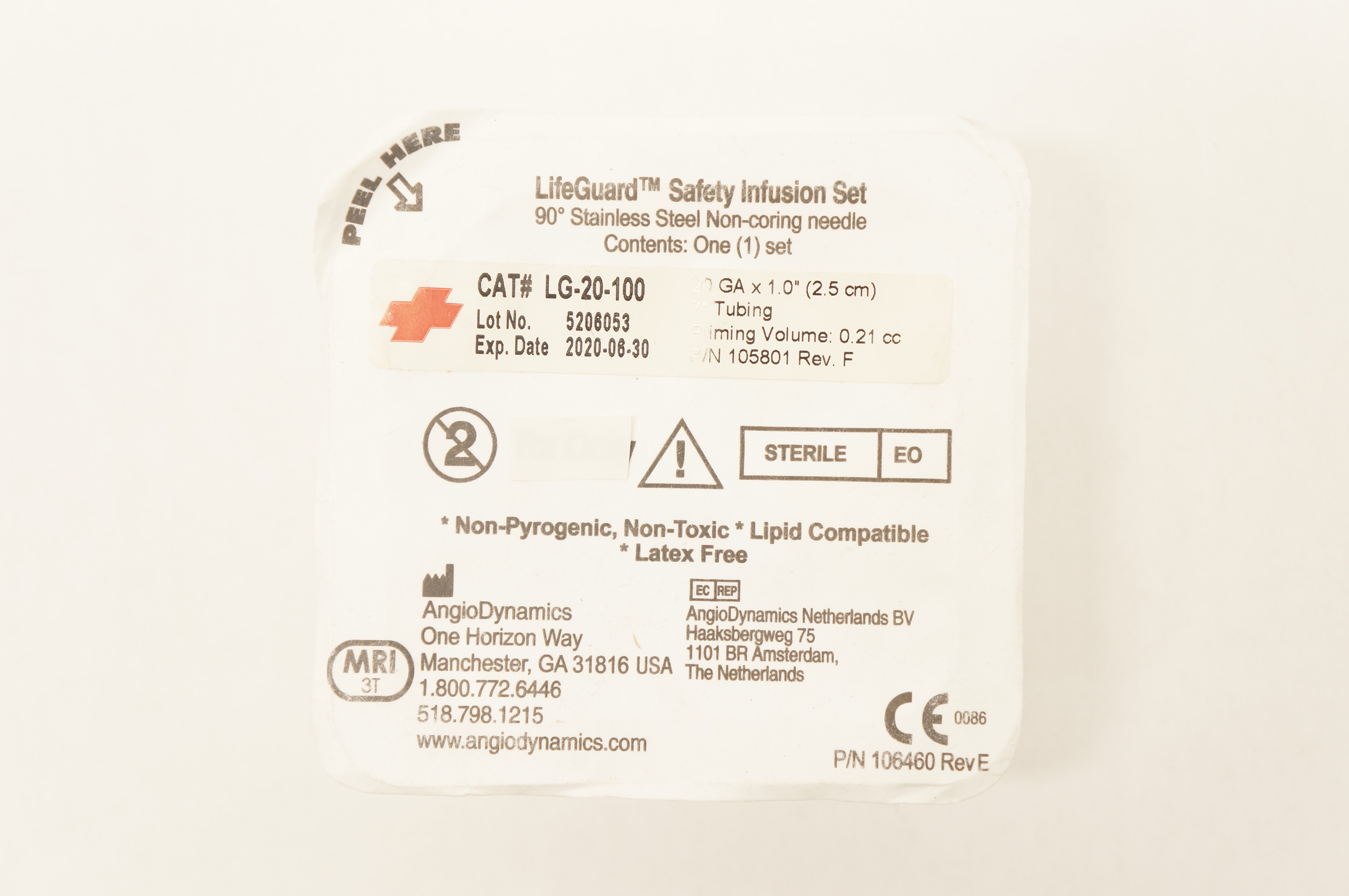 AngioDynamics LG-20-100 LifeGuard Safety Infusion Set 20GA x 1.0inch (x)