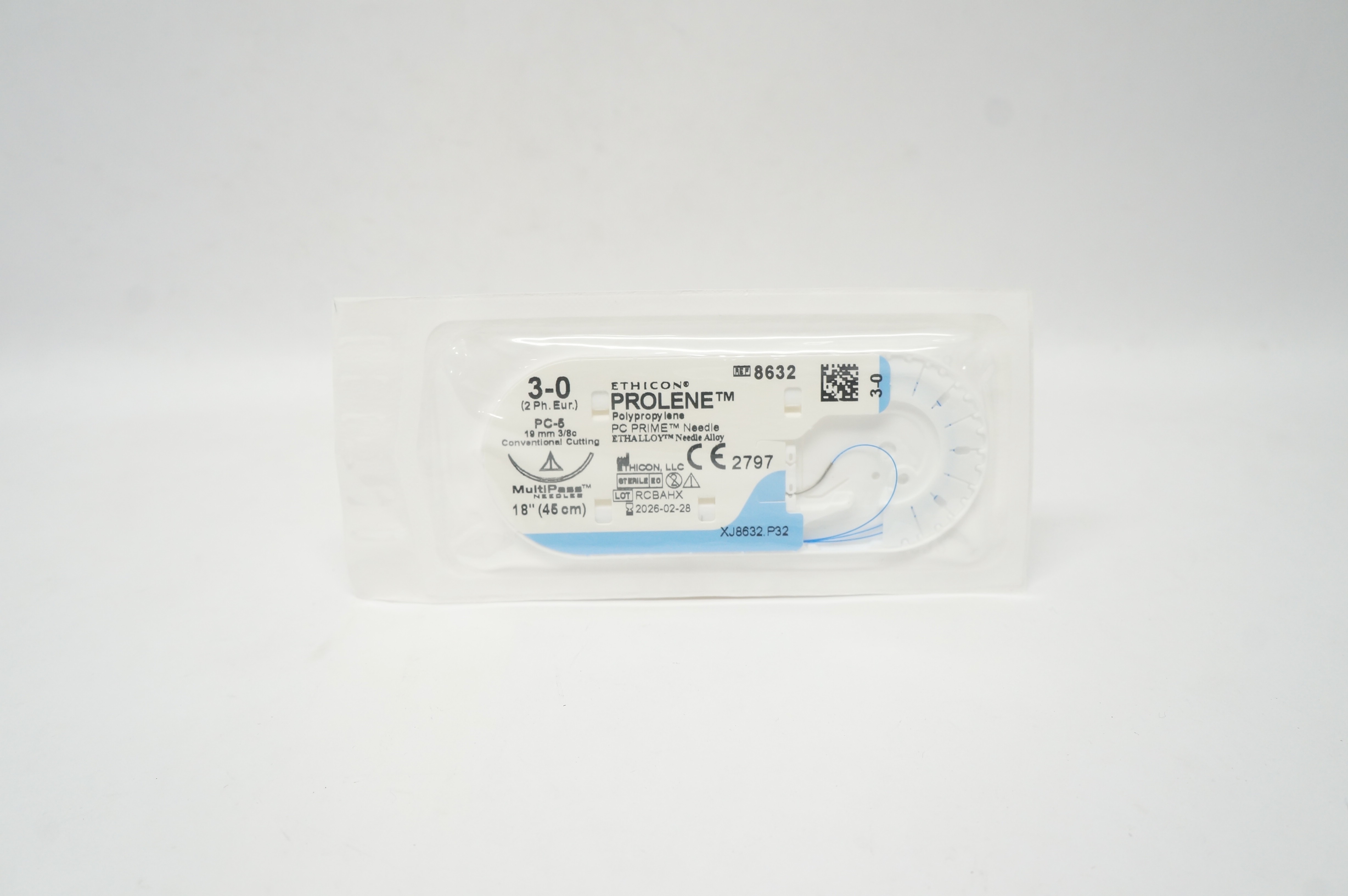 Ethicon 8632 3-0 PROLENE PC-5 19mm 3/8c Convertional Cutting, 18inch