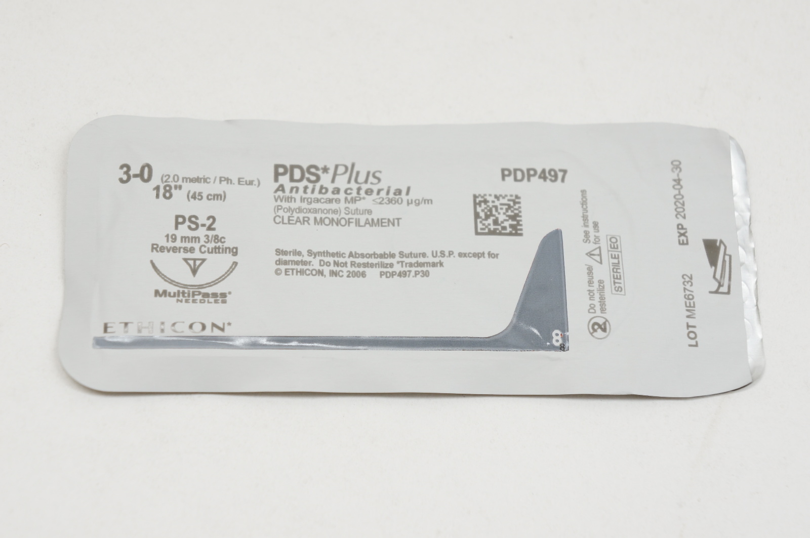 Ethicon PDP497 3-0 PDS Plus, PS-2, 19mm 3/8c, 18inch (x)