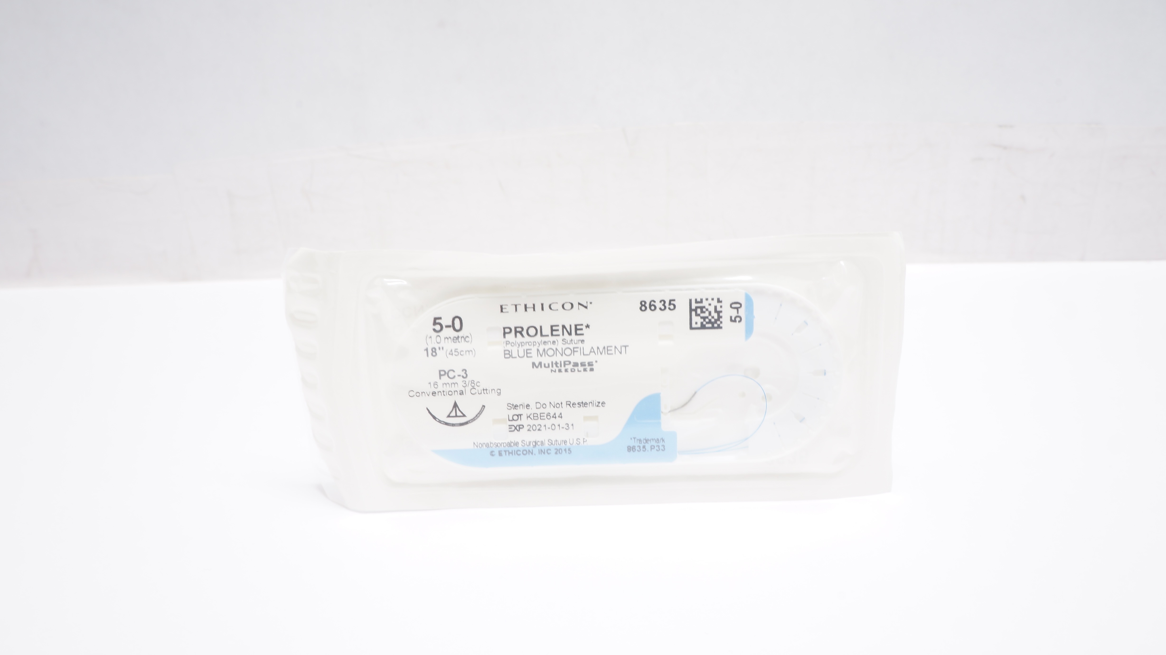 Ethicon 8635 5-0 PROLENE Stre PC-3 16mm 3/8c Conventional Cutting, 18 inch (x)