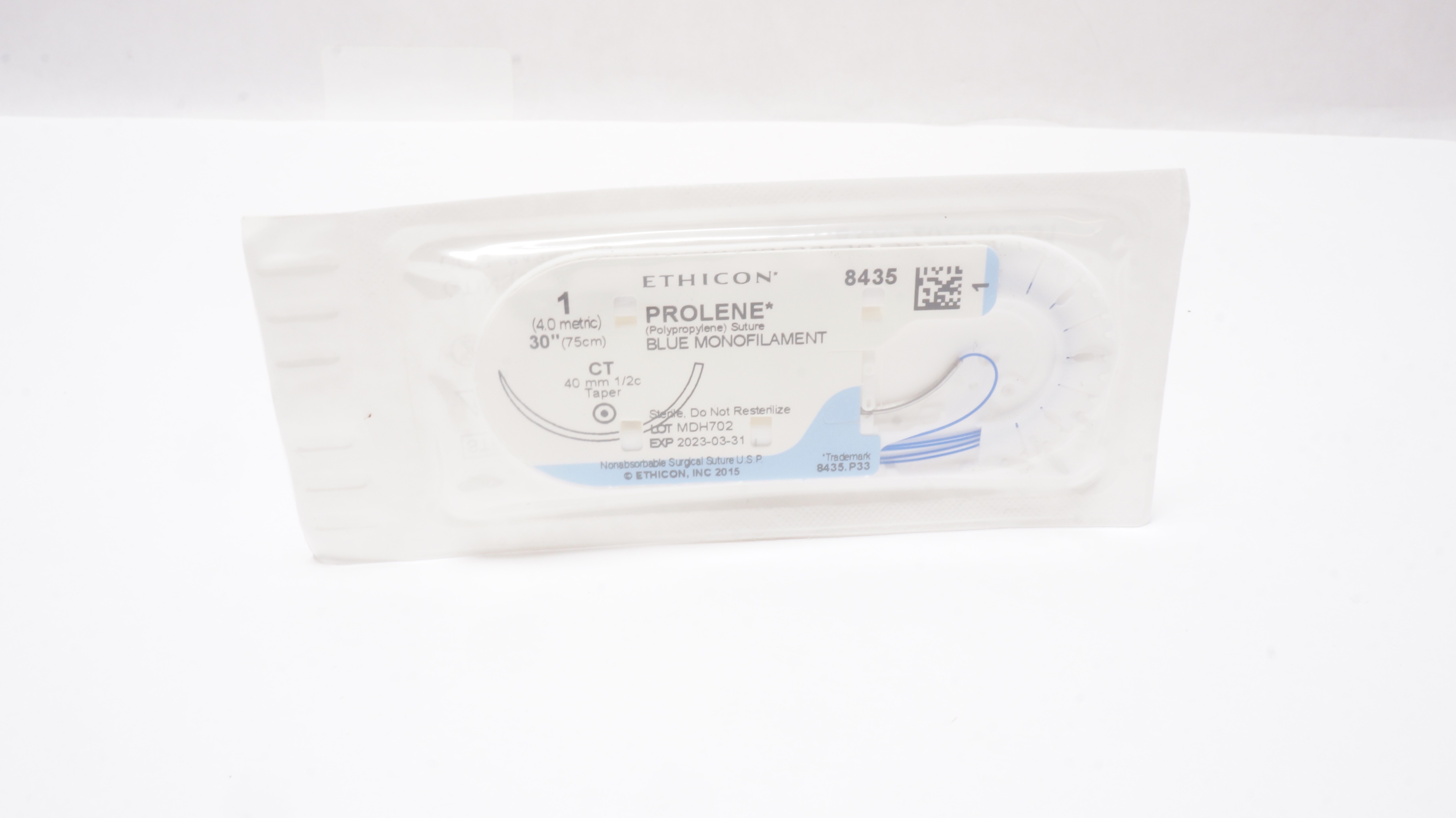 Ethicon 8435 1 Prolene Polypropylene Stre CT 40mm 1/2c Taper, 30 inch (x)