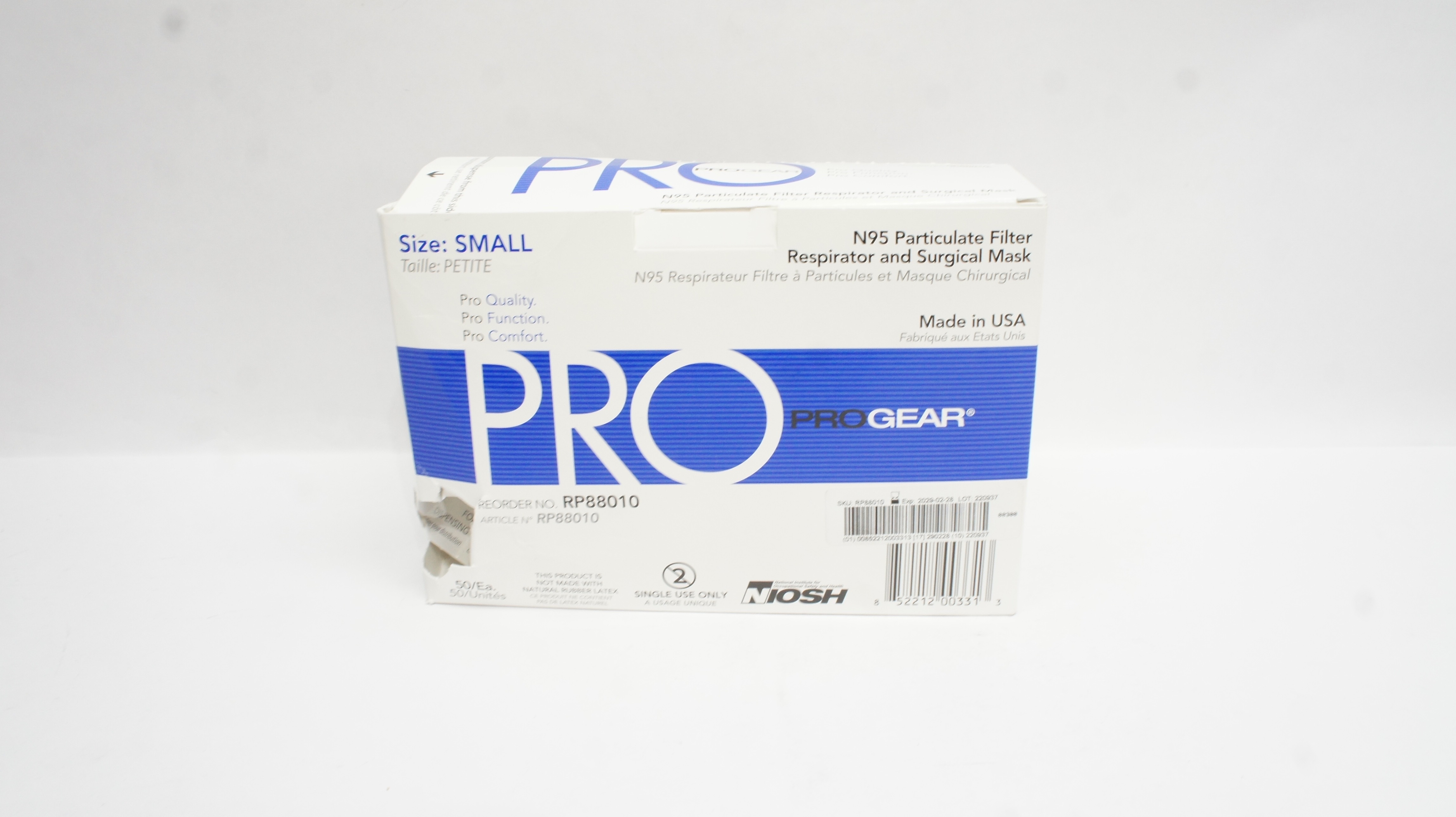 Prestige Ameritech RP88010 Progear Filter Respirator&Surgical Mask - Box of 50