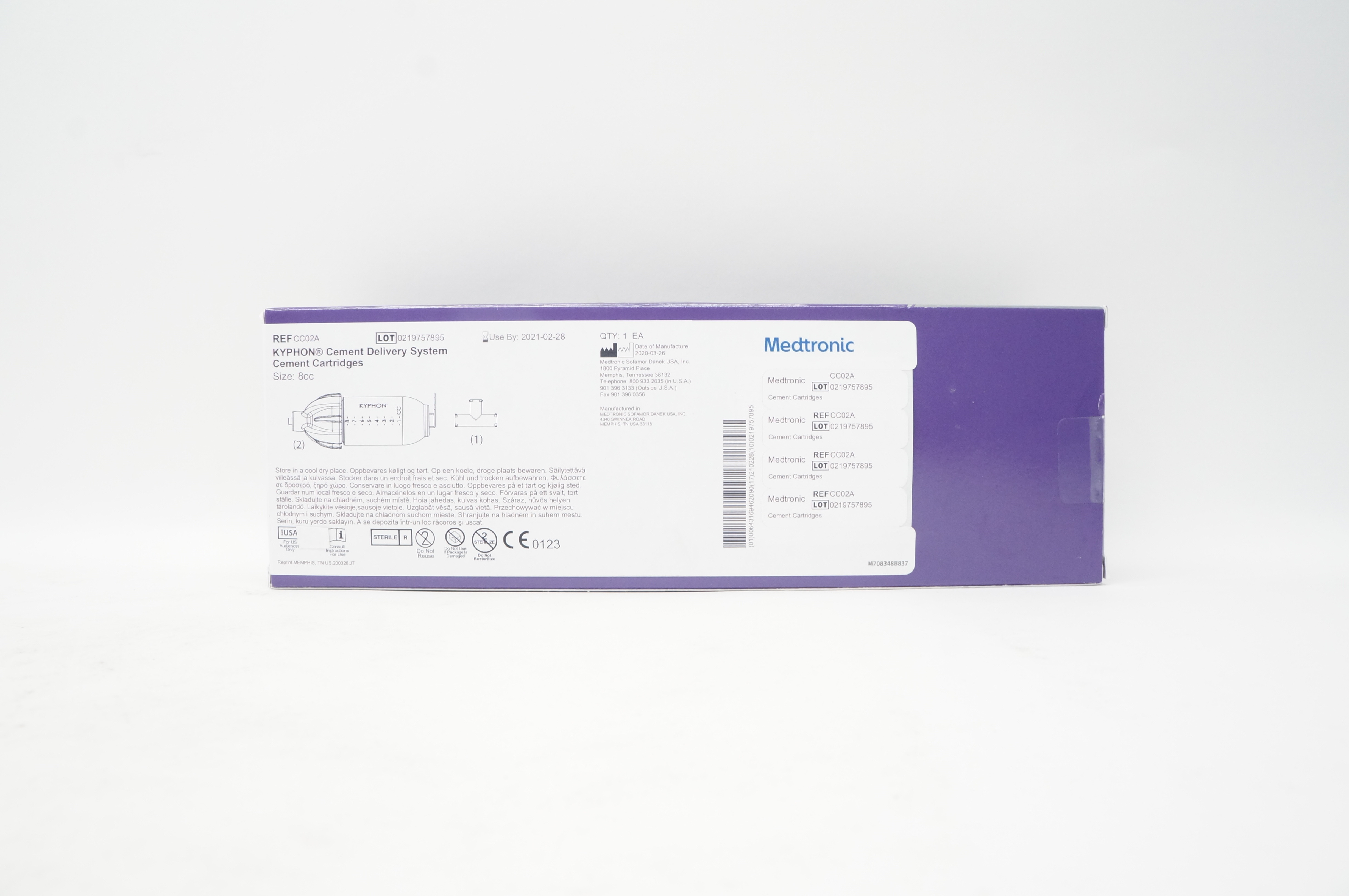 Medtronic CC02A KYPHON Cement Delivery System Cement Cartridges, Size 8cc (x)
