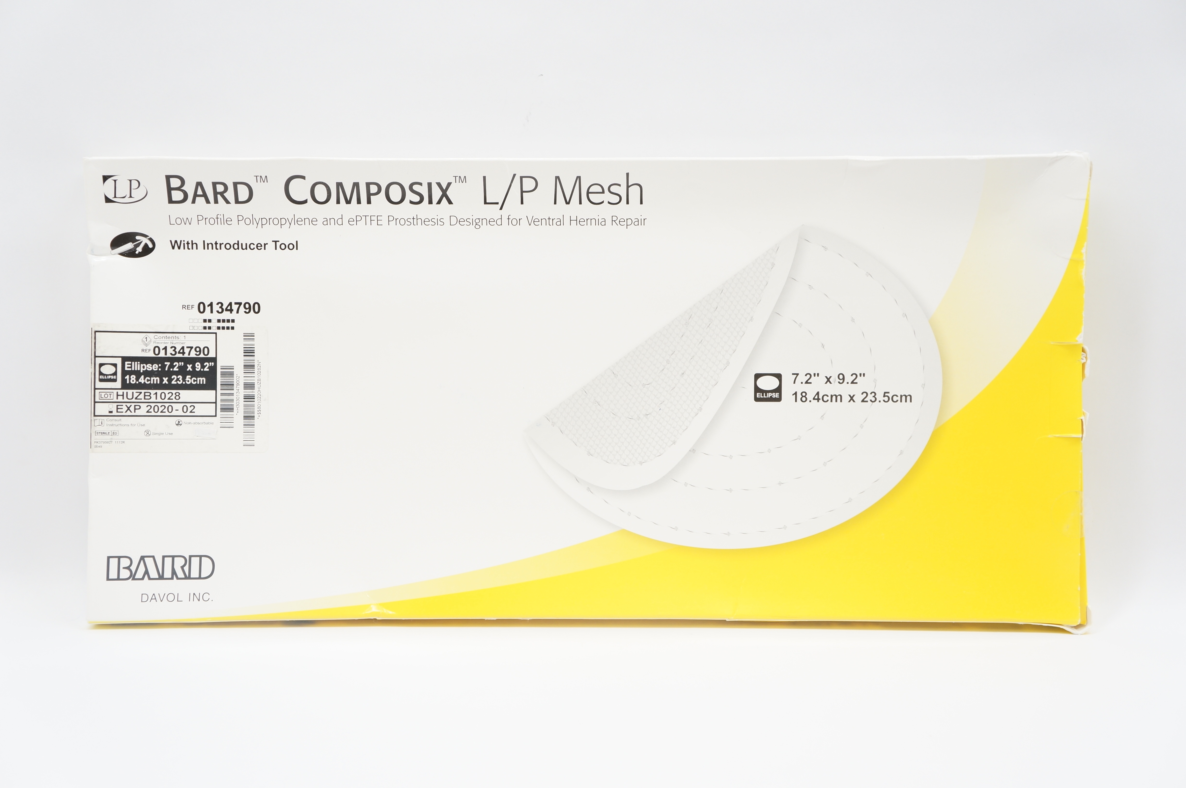 Bard 0134790 Composix L/P Mesh With Introducer Tool 7.2 inch x 9.2 inch (x)