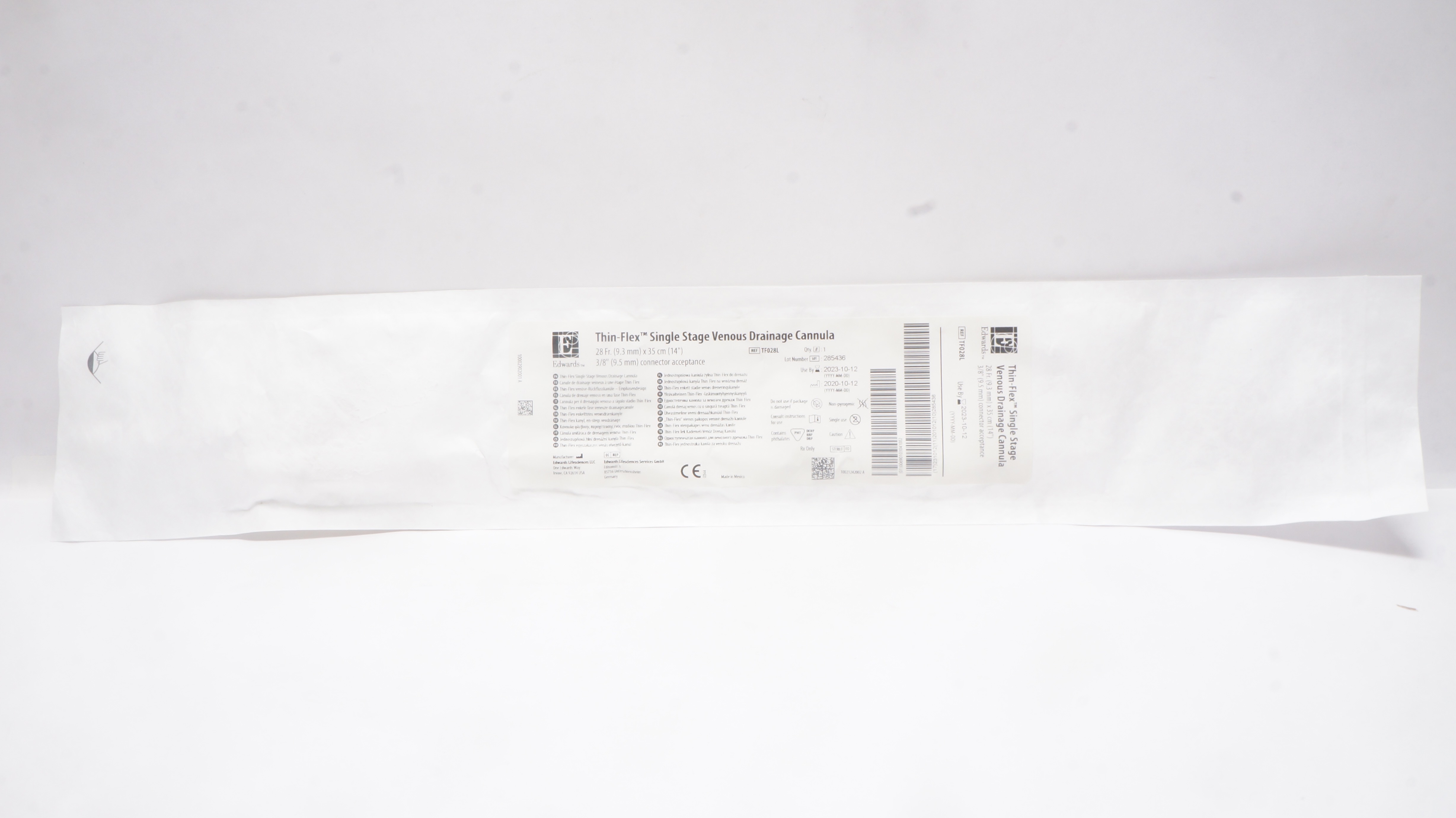 Edwards Lifesciences TF028L Thin-Flex Venous Drainage Cannula 28Fr. x 14inch