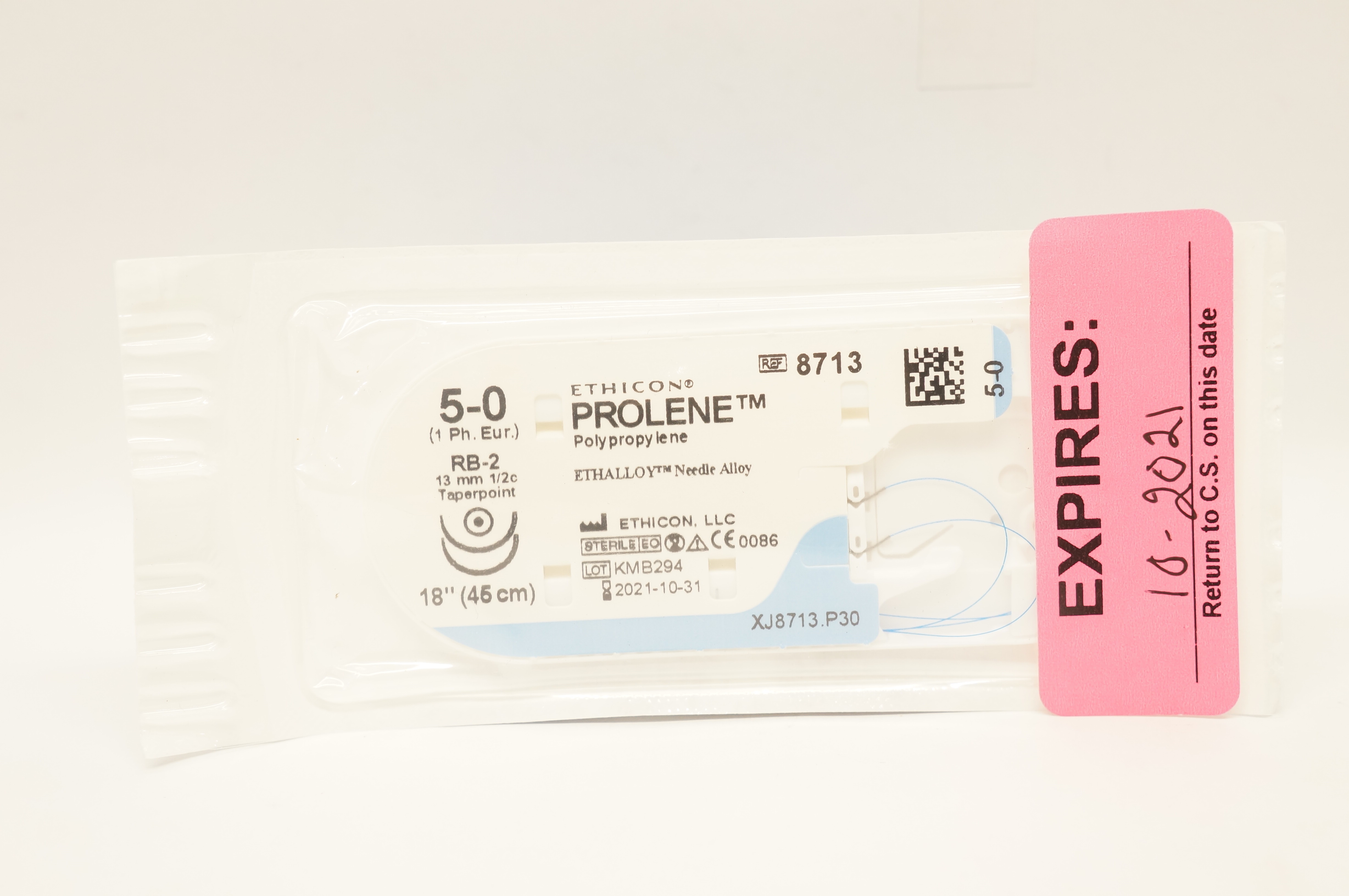 Ethicon 8713 5-0 PROLENE RB-2 13mm 1/2c Taperpoint, 18inch (x)
