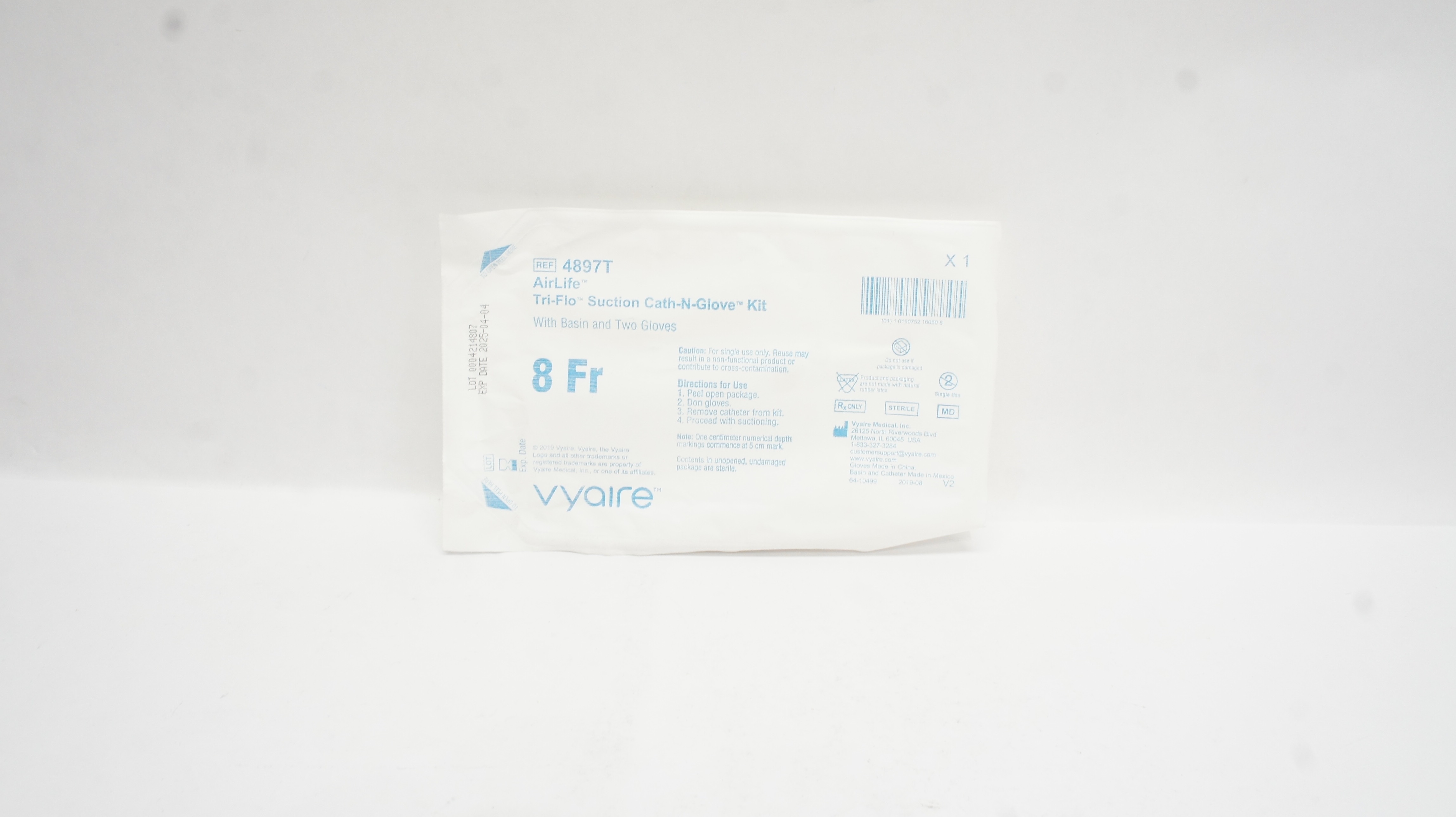 Vyaire 4897T AirLife Tri-Flo Suction Cath-N-Grove Kit 8Fr