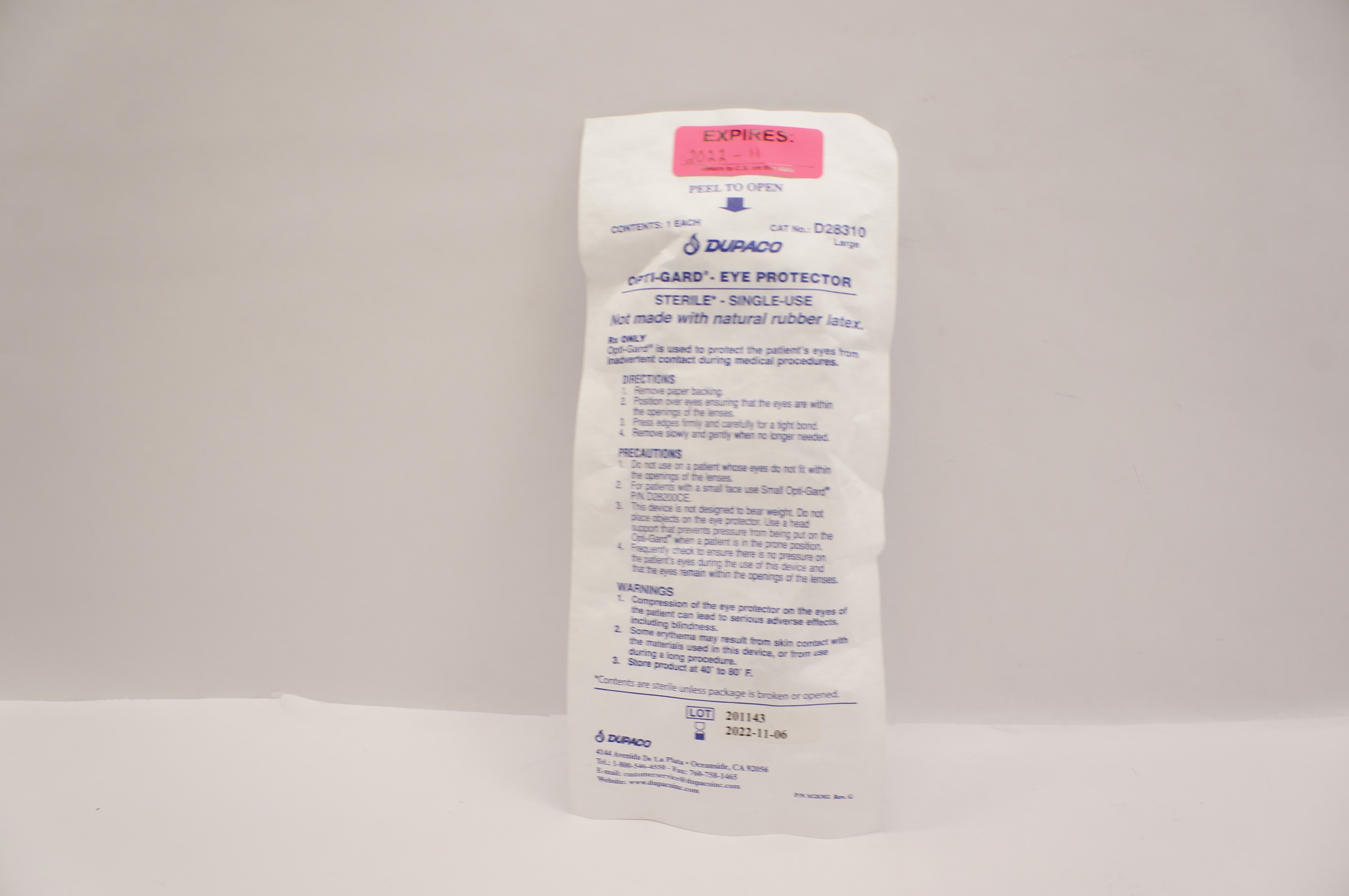 Dupaco D28310 Opti-Gard Eye Protector Large (x)