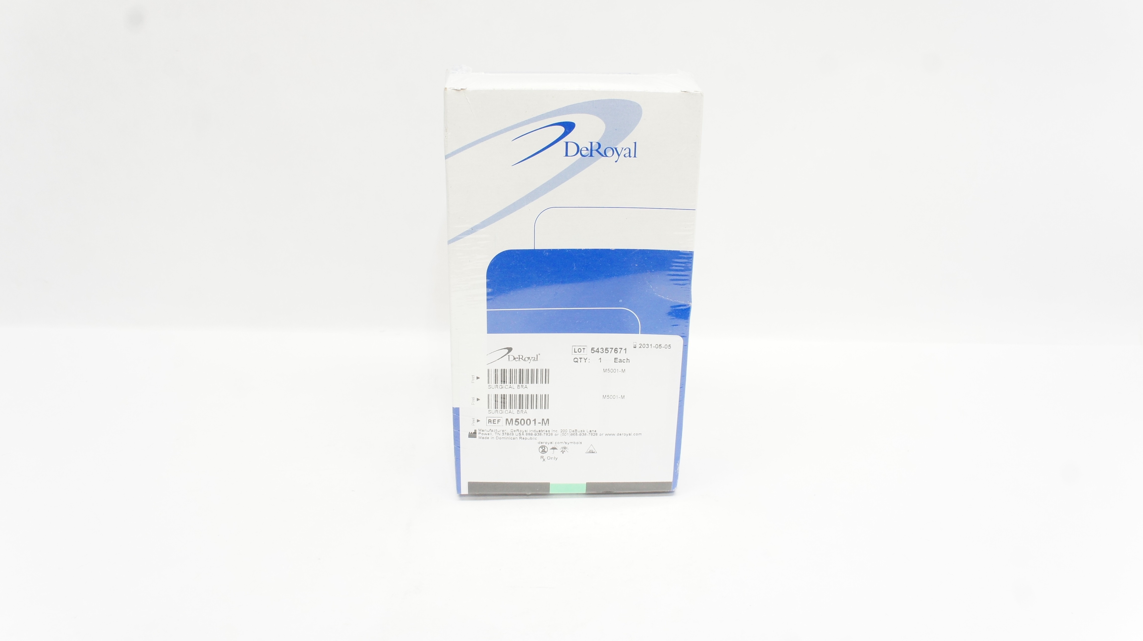 DeRoyal M5001-M Surgical Bra Medium Chest Chest Circumference 36-39In