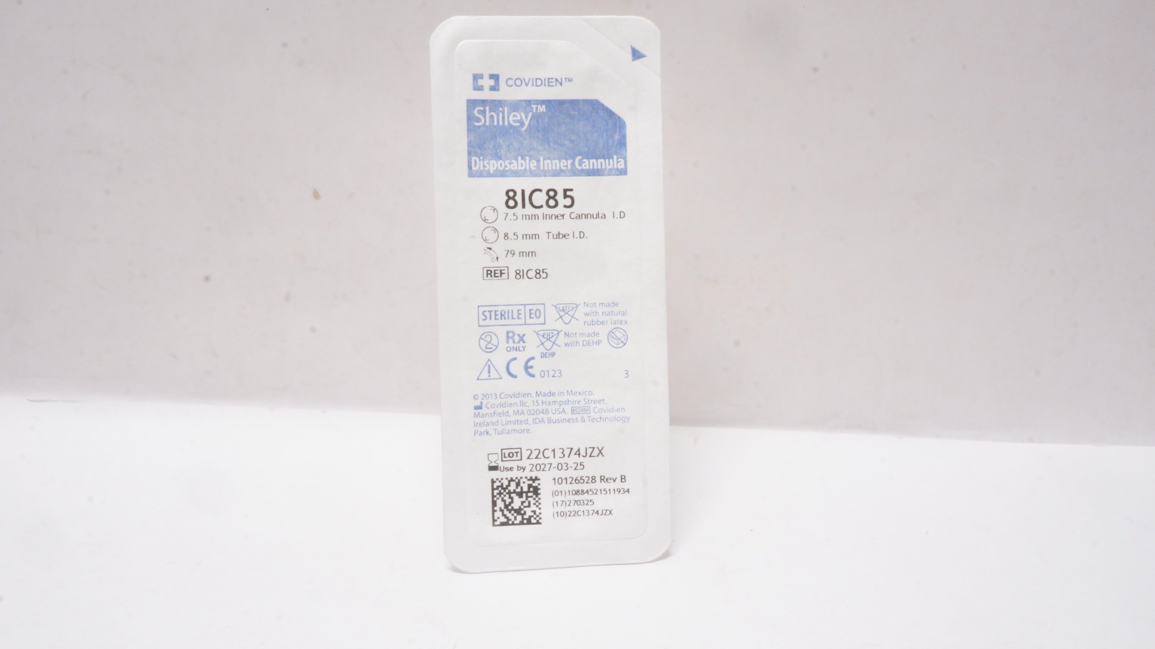 Covidien 8IC85 Shiley Disposable Inner Cannula 7.5mm ID x 8.5mm ID Tube x 79mm