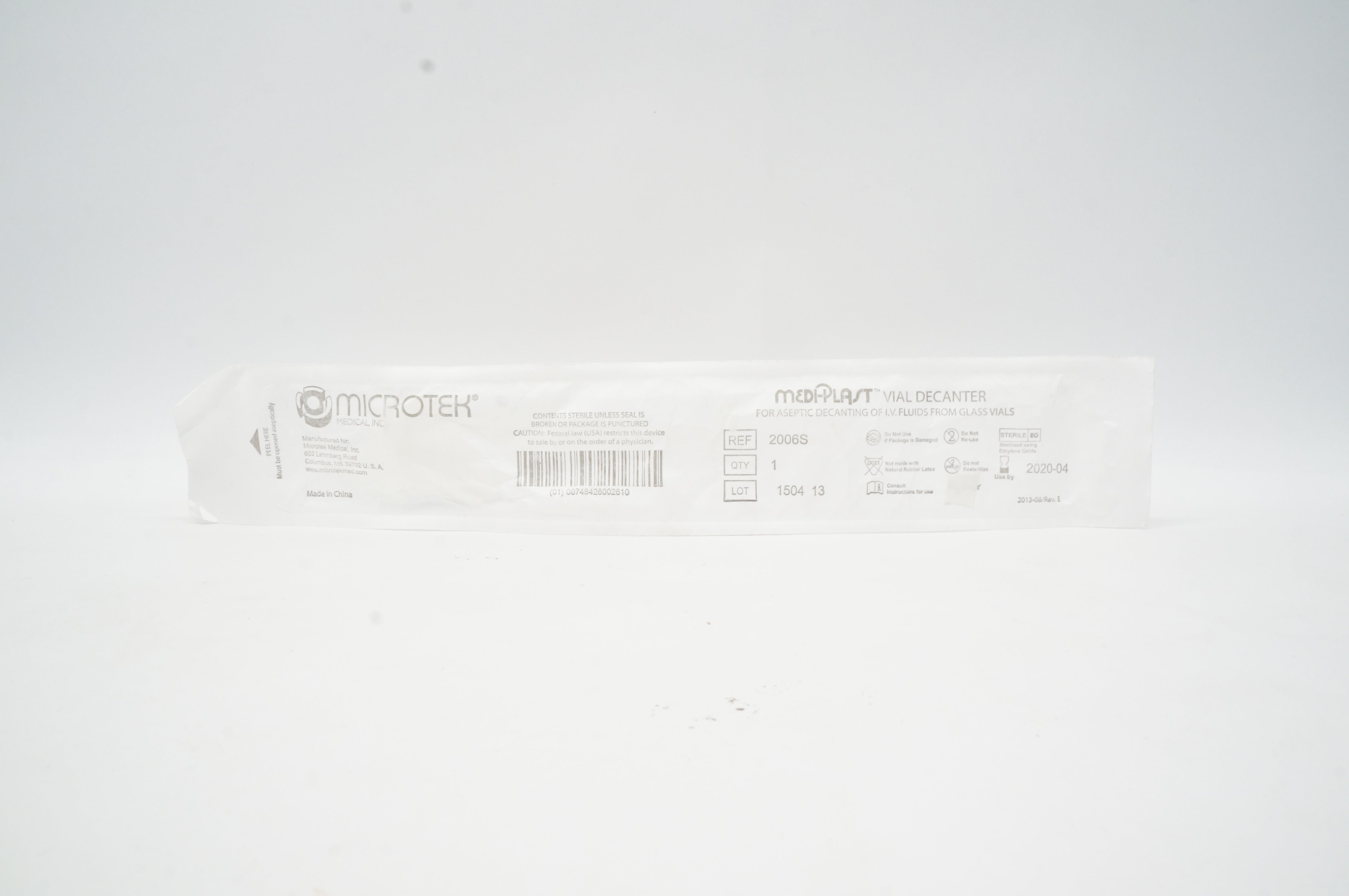 Microtek 2006S Medi-Plast Vial Decanter (x)