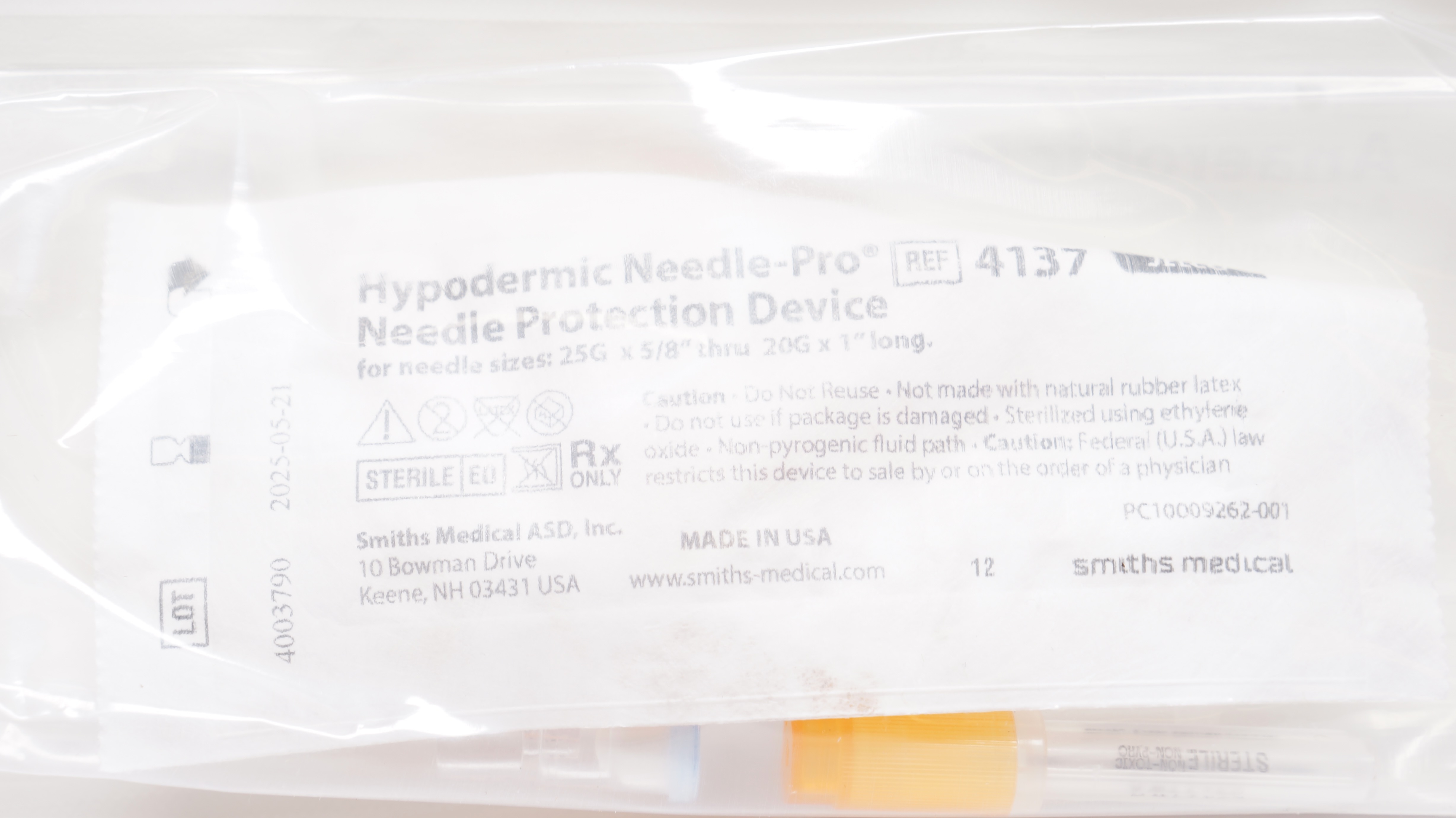Smiths Medical 4137 Hypodermic Needle-Pro Ndle Protection Device 25G x 5/8inch