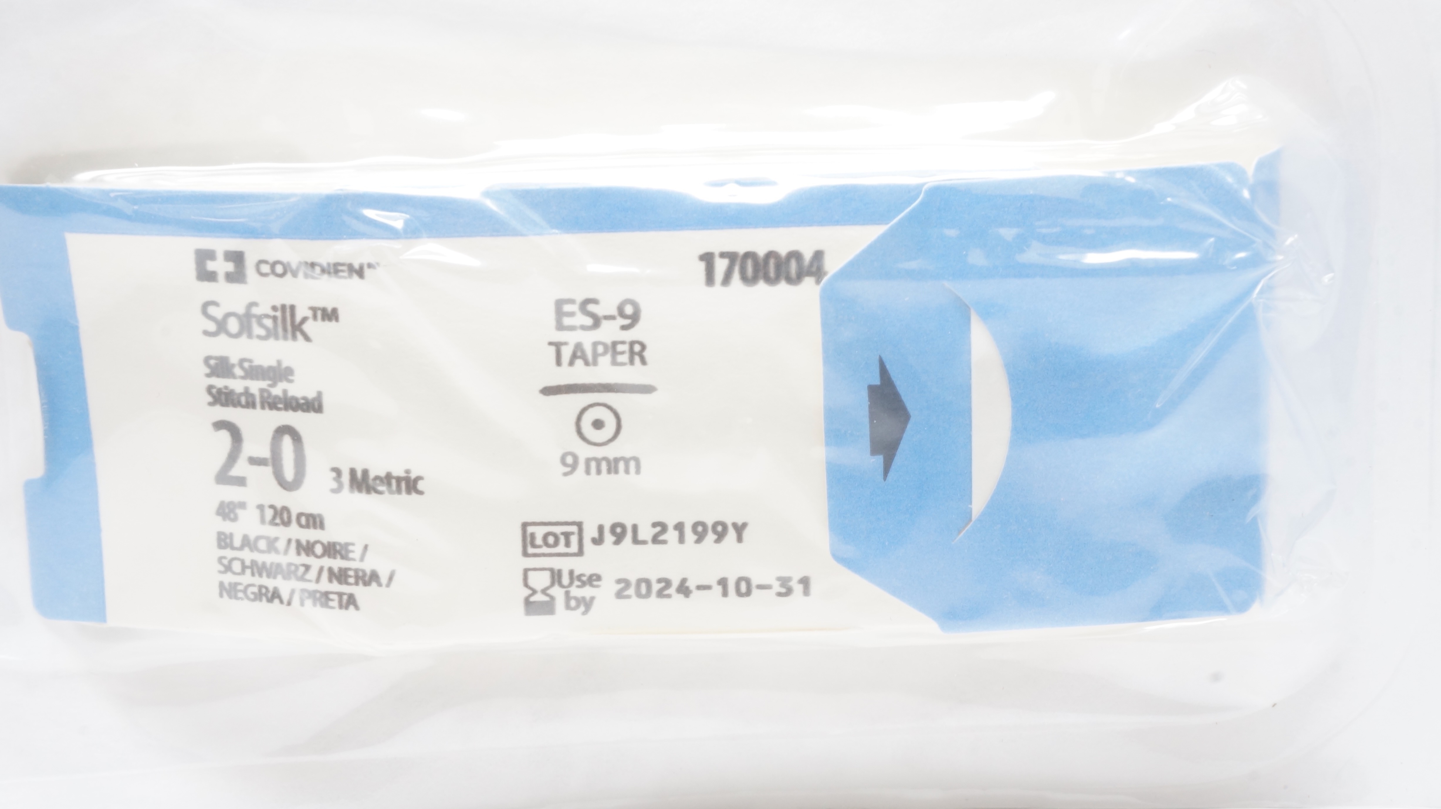 Covidien 170004 2-0 Sofsilk Stitch Reload ES Taper 9mm, 48inch (x)