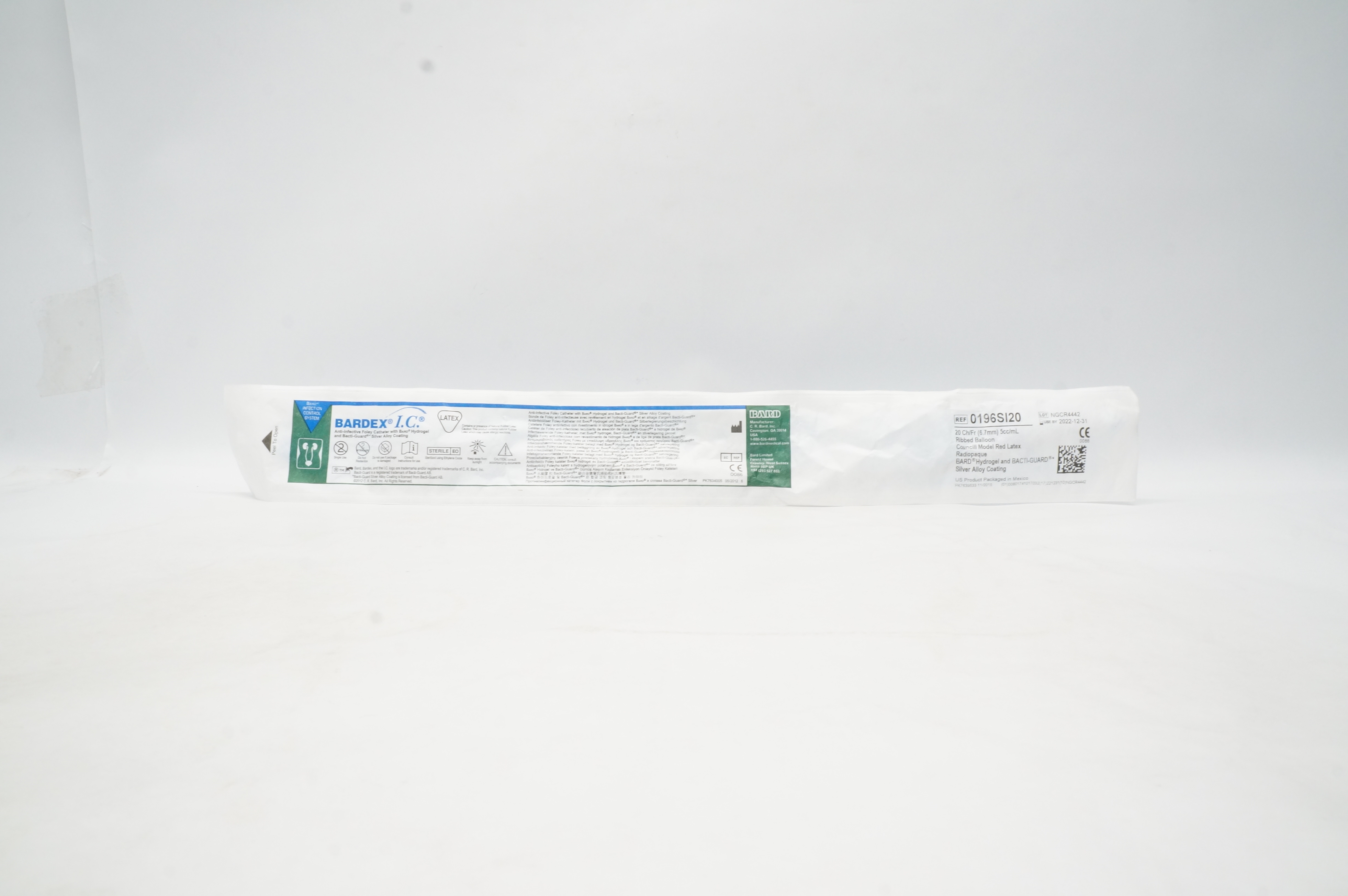 Bard 0196SI20 Bardex I.C. Aniti-Infective Foley Cath. 20Ch/Fr x 5cc/mL (x)