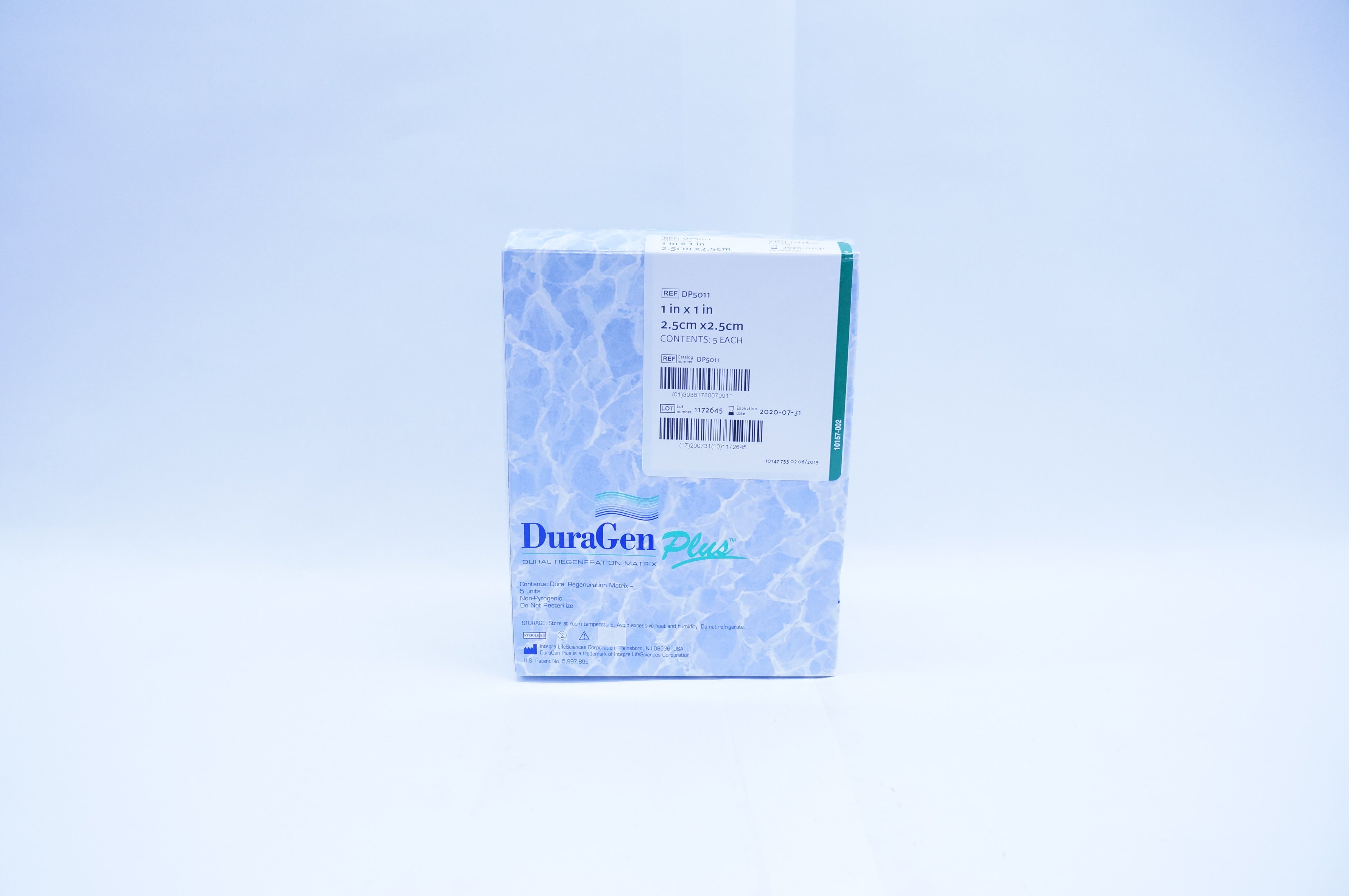 Integra DP5011 DuraGen Plus Dural Regeneration Matrix 1in. x 1in. (x) - Box of 5
