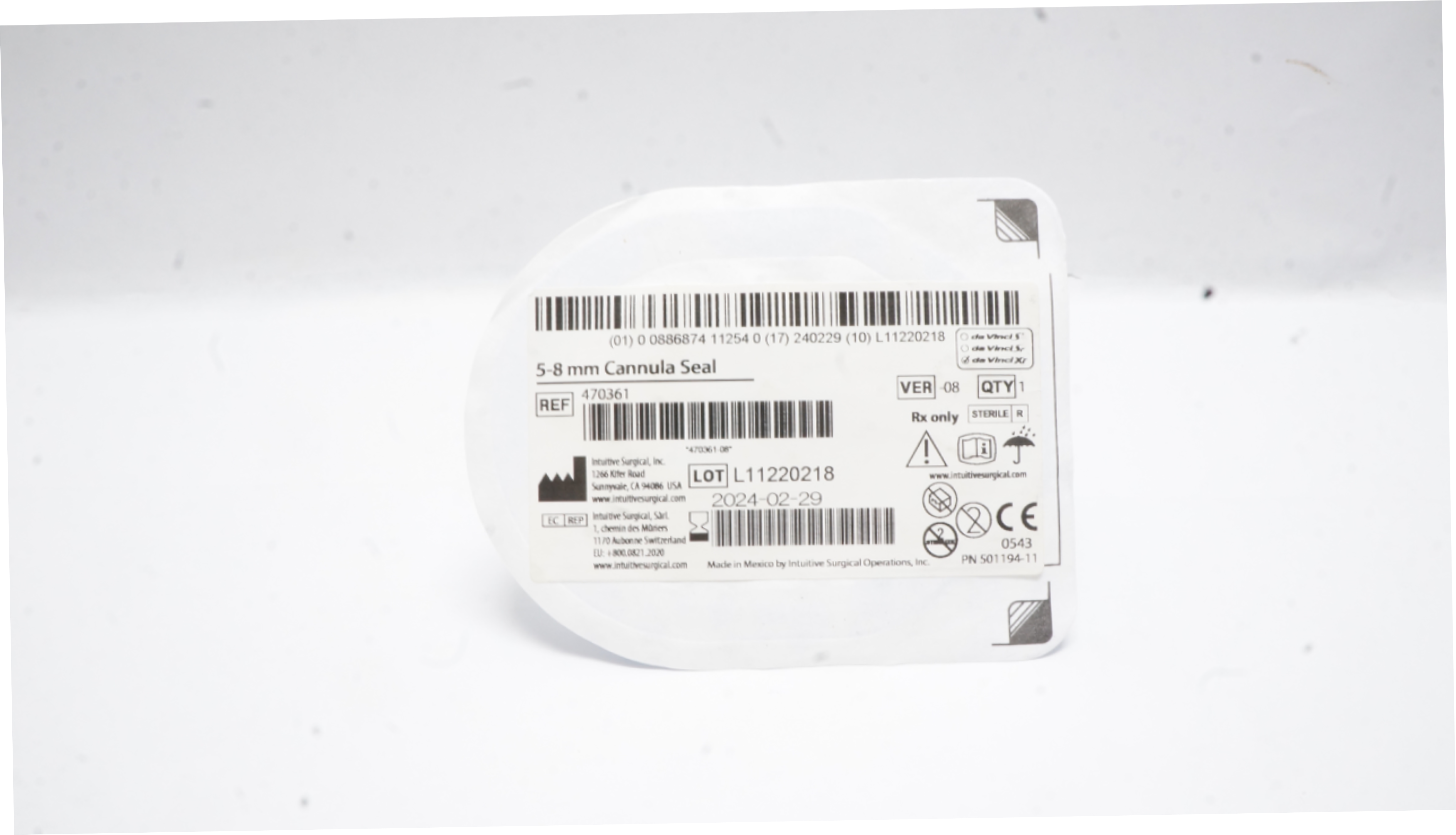 Intuitive 470361 Cannula Seal 5-8mm (x)