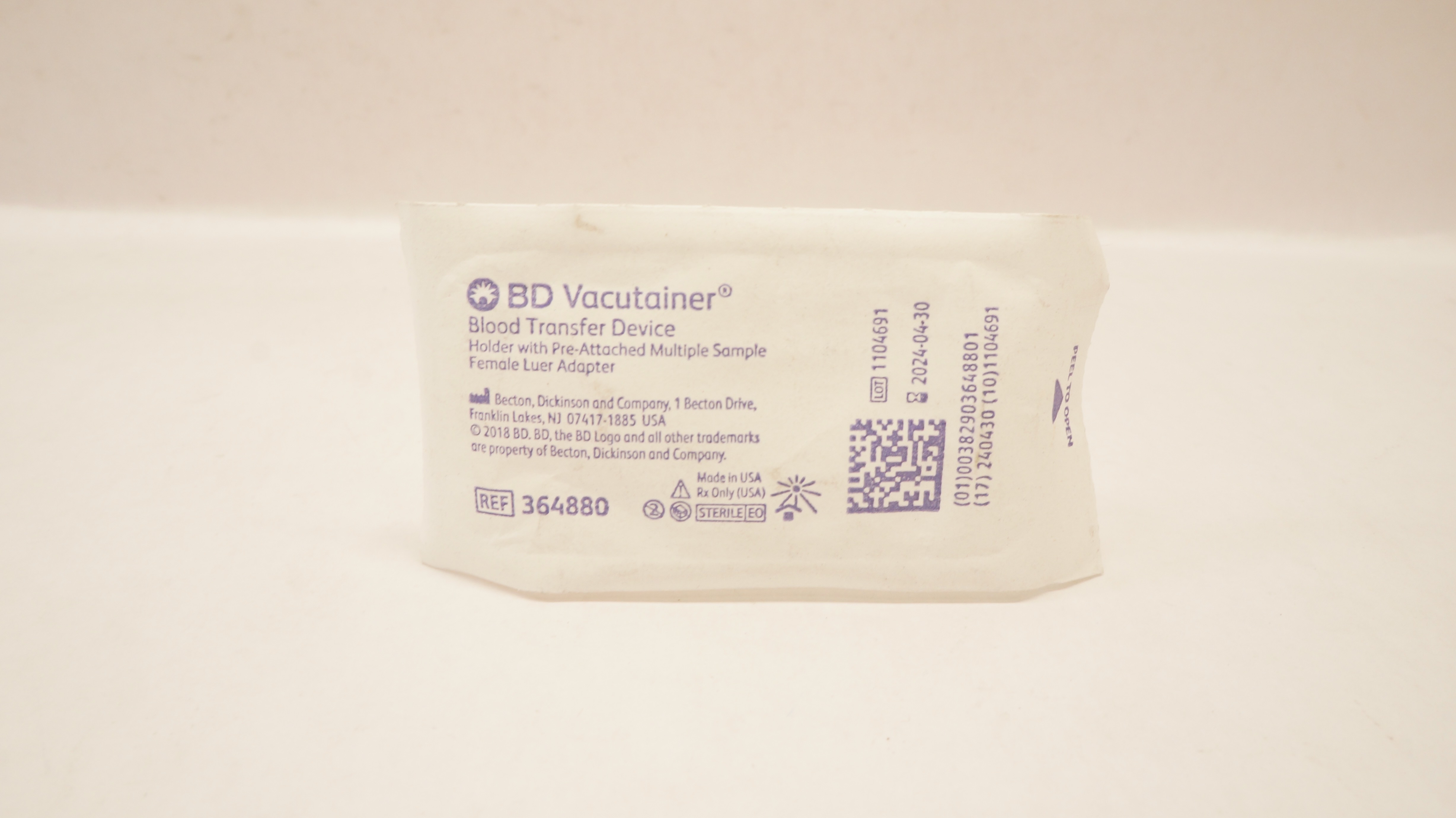 BD 364880 Vacutainer Blood Transfer Device