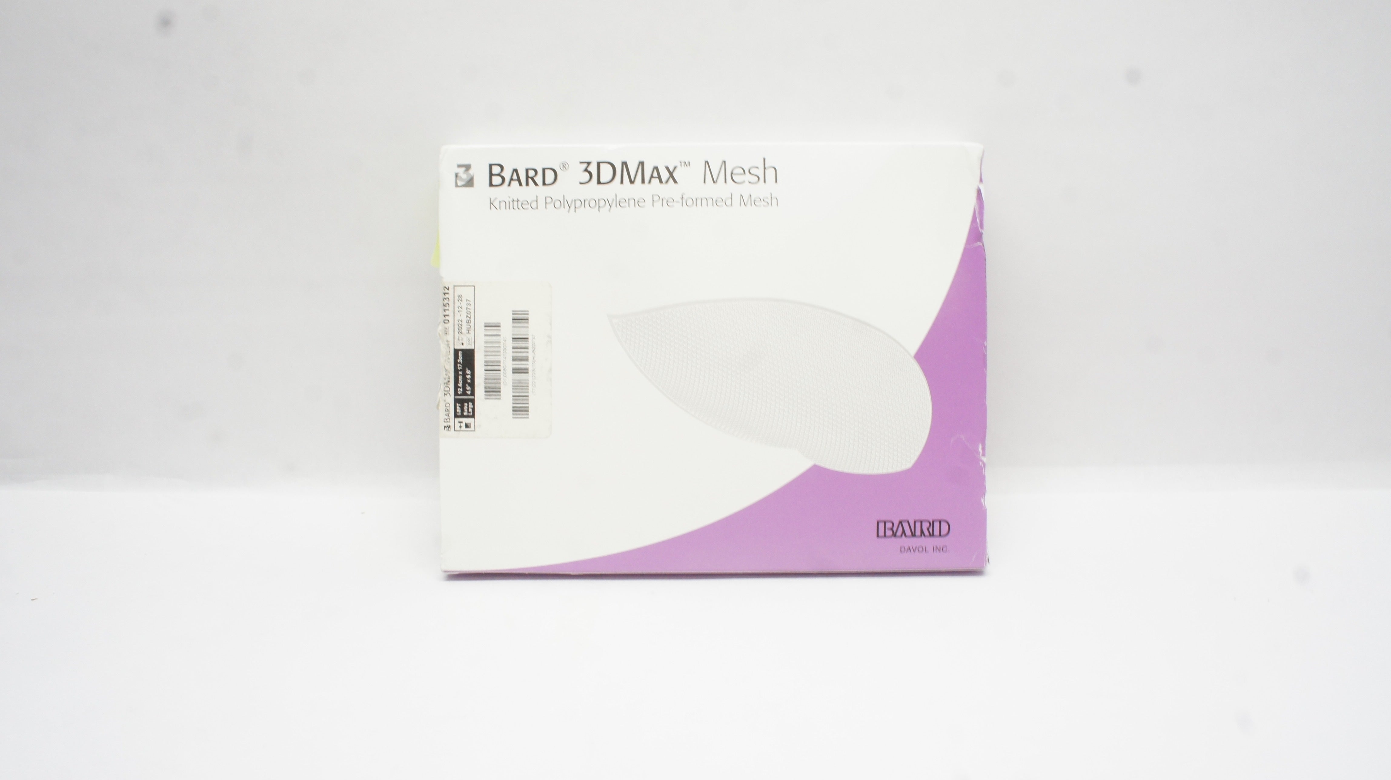 Bard 0115312 3DMax Knitted Polypropylene Pre-formed Mesh 4.9inch x 6.8inch (x)