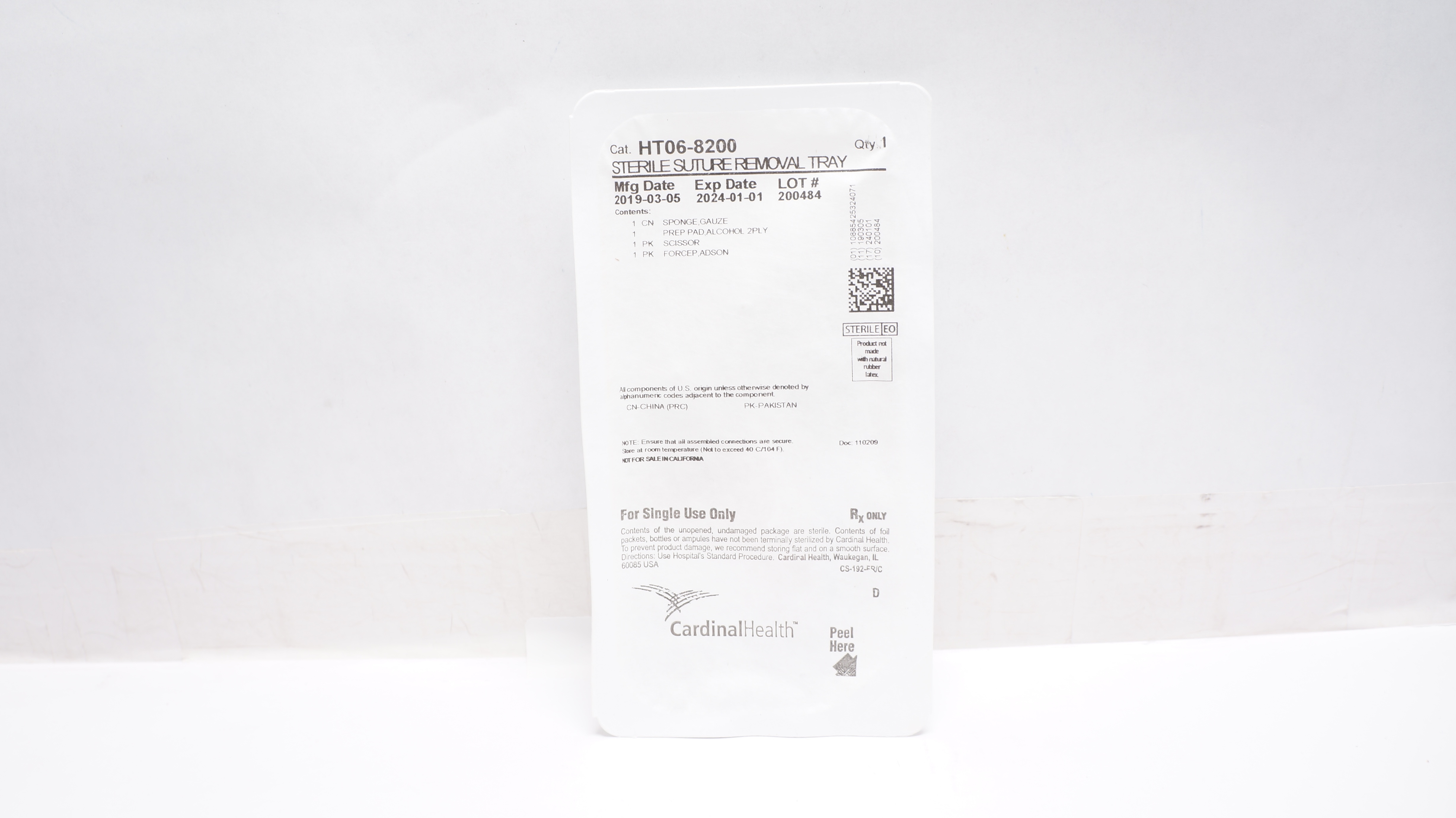 Cardinal Health HT06-8200 Sterile Suture Removal Tray (x)