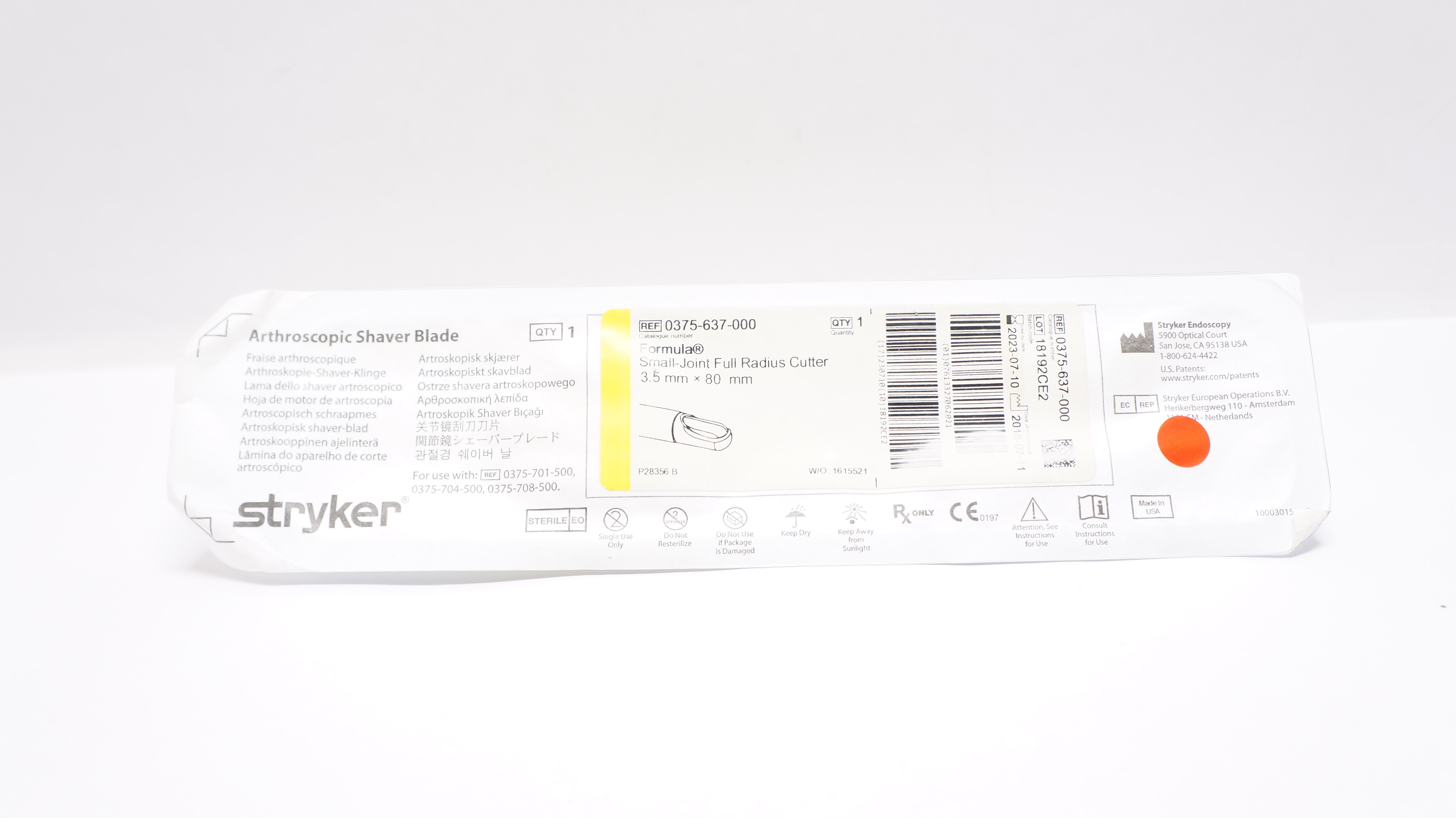Stryker 0375-637-000 Formula Arthroscopic Shaver Blade 3.5mm Small Joint (x)