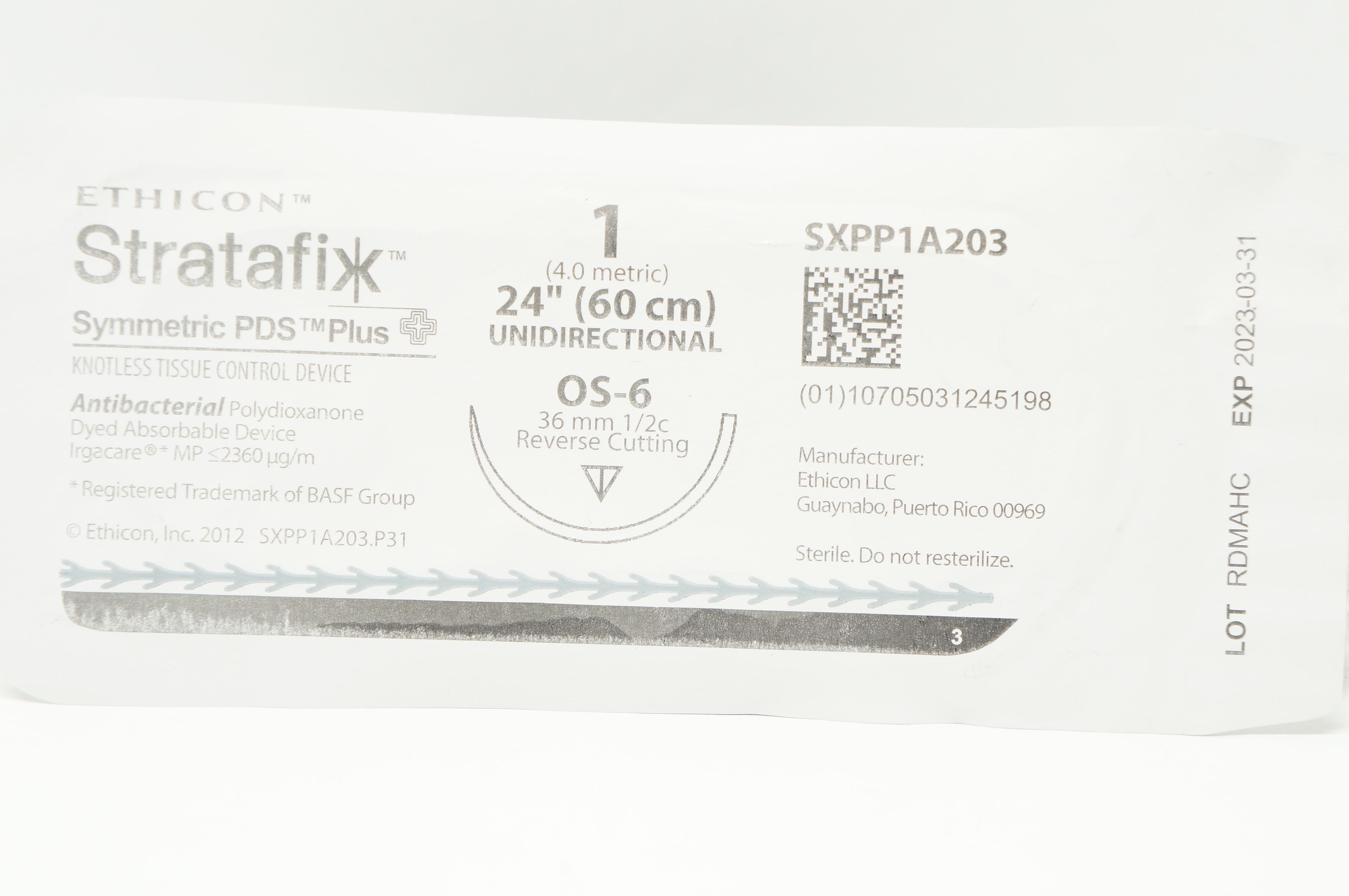 Ethicon SXPP1A203 1 Stratafix OS-6 36mm 1/2c Reverse Cutting 24inch