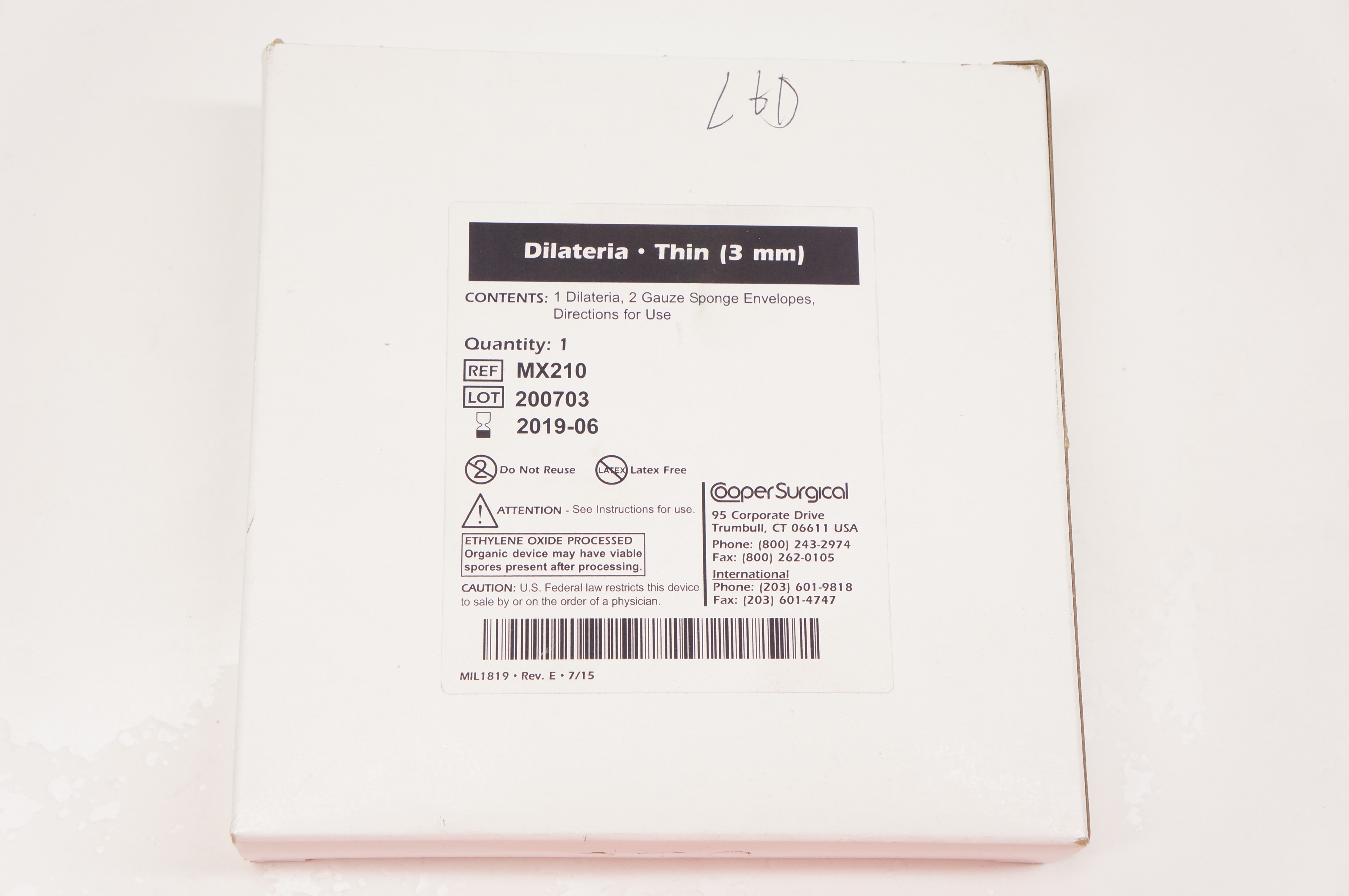 Cooper Surgical MX210 Dilateria Thin 3mm (x)
