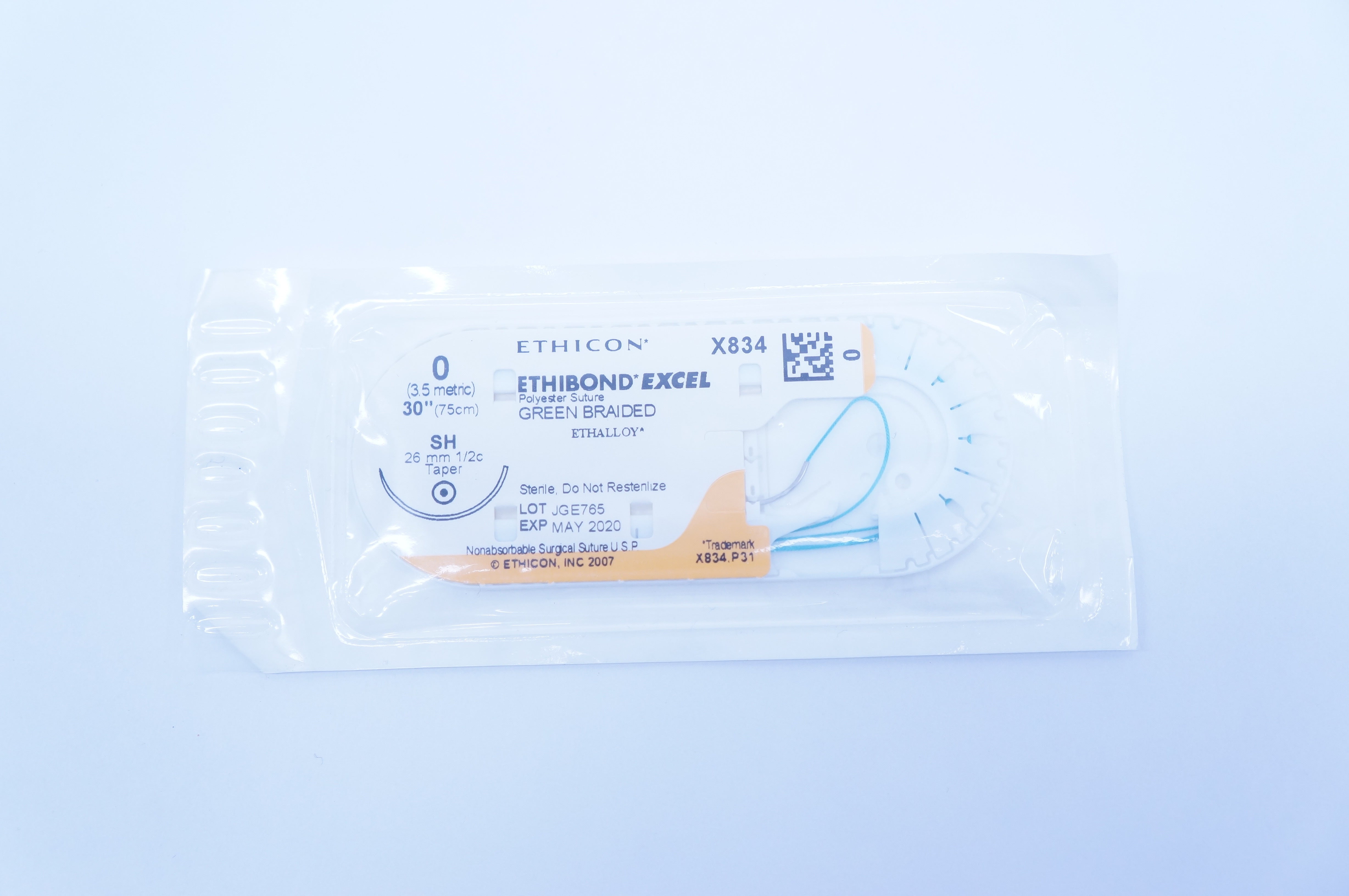Ethicon X834 0 ETHIBOND EXCEL SH 26mm 1/2c Taper 30 inch (x)