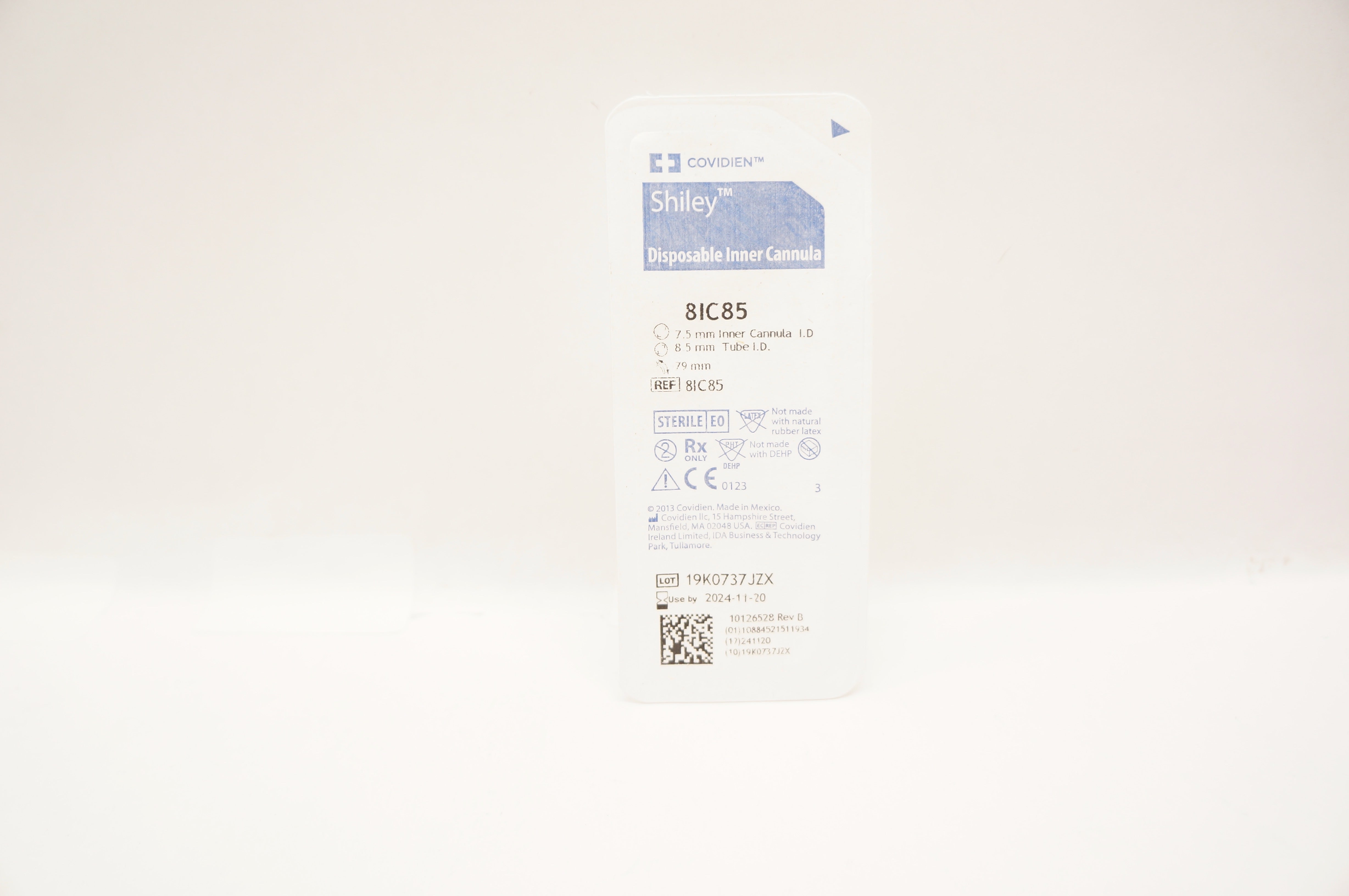 Covidien 8IC85 Shiley Disposable Inner Cannula 7.5mm I.D. x 8.5mm I.D. x 79mm