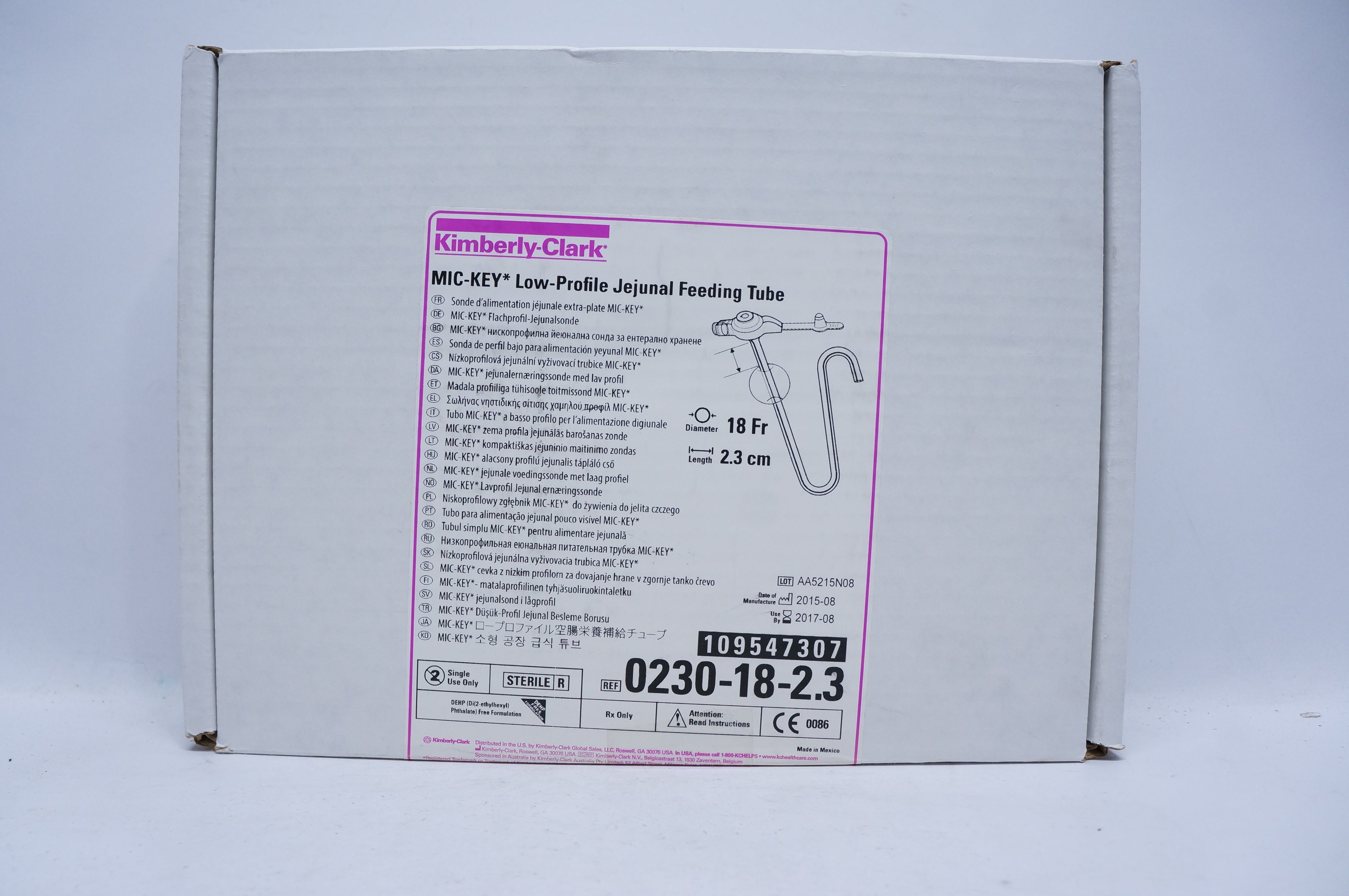 Kimberly-Clark 0230-18-2.3 MIC-KEY Low-Profile Jejunal Feeding Tube 2.3cm (x)