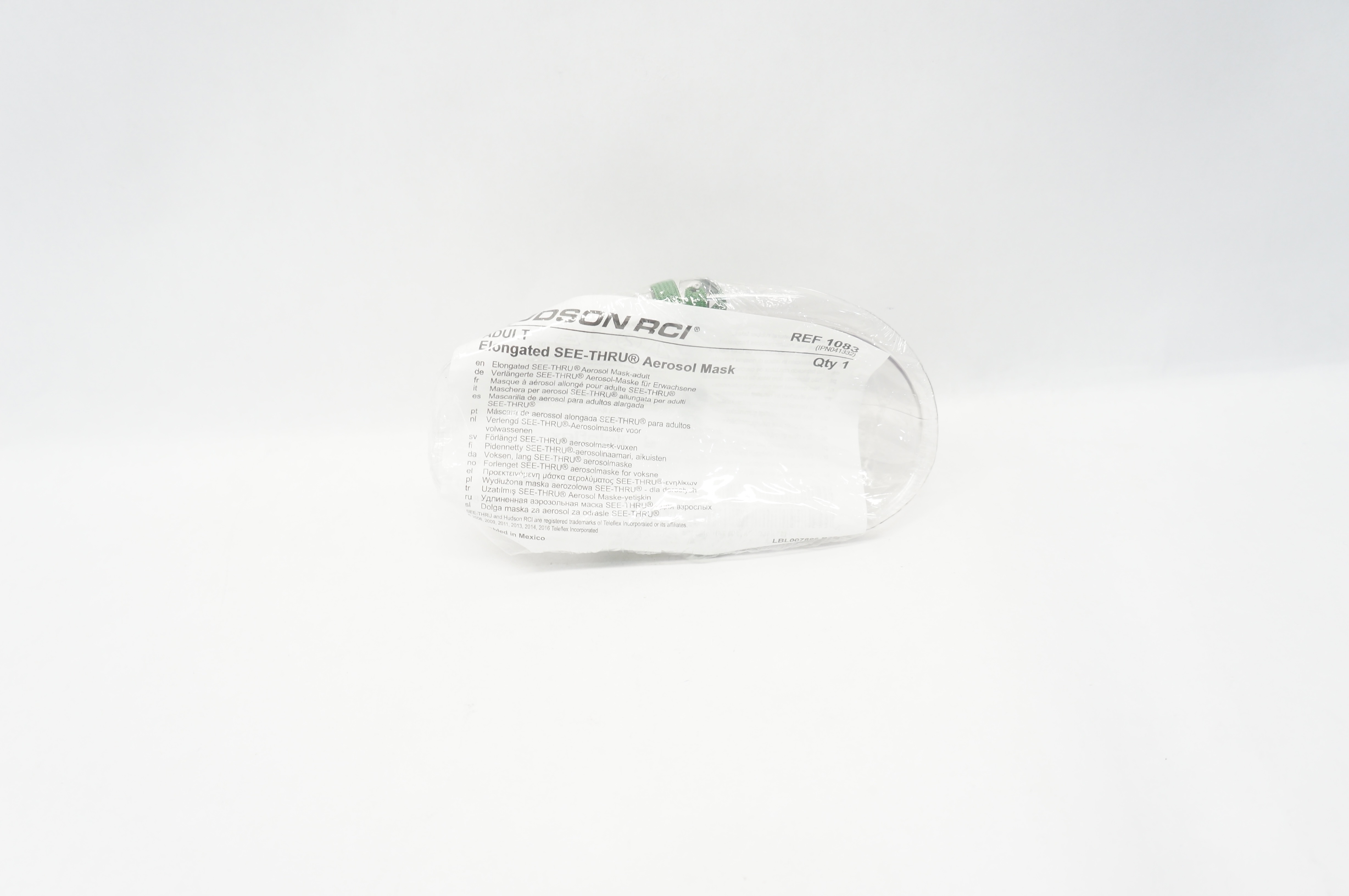 Hudson RCI 1083 Teleflex Elongated SEE-THRU Aerosol Mask Adult