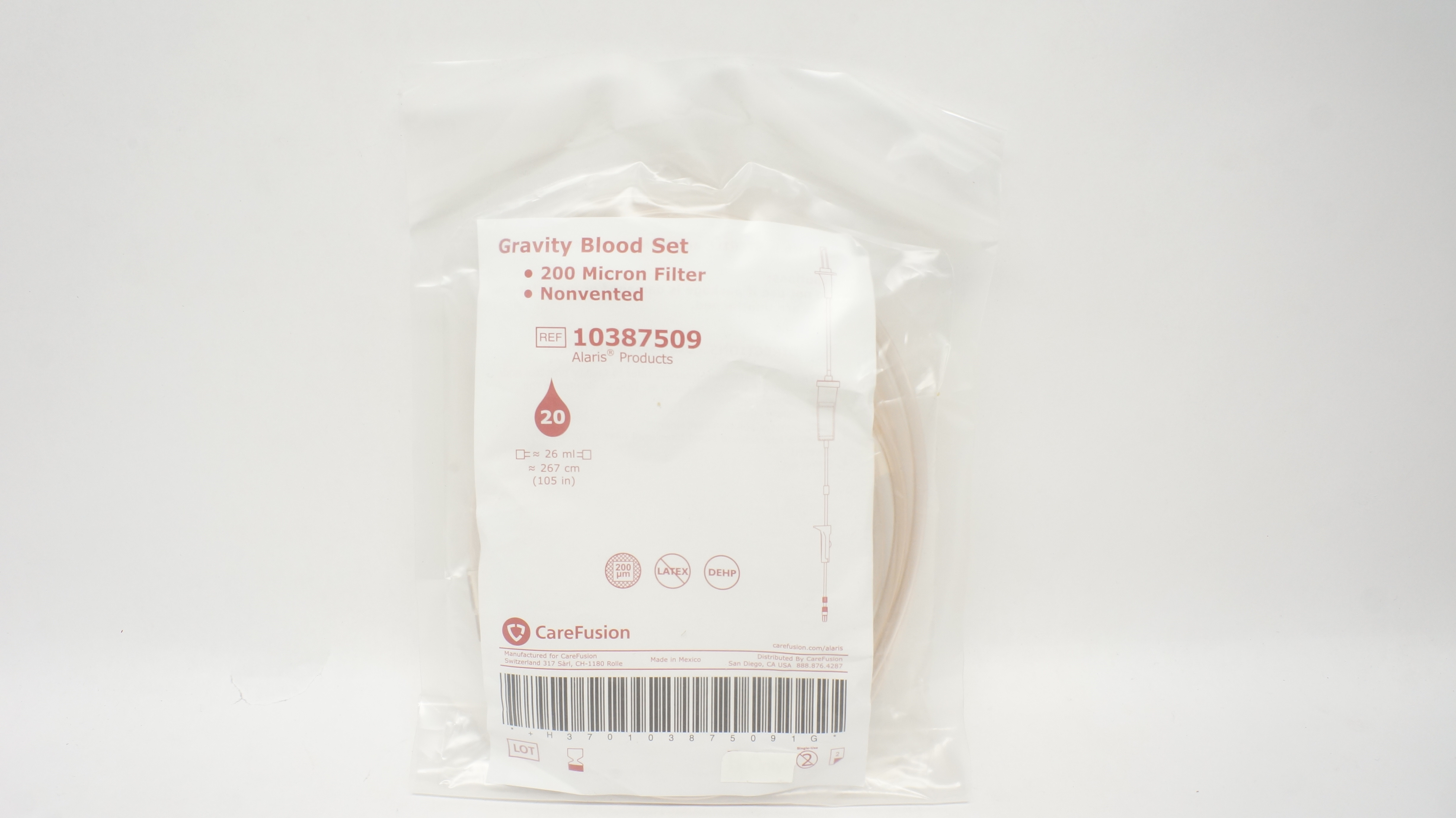 BD 10387509 Gravity Blood Set 200 Micron Filter Nonvented 20ml