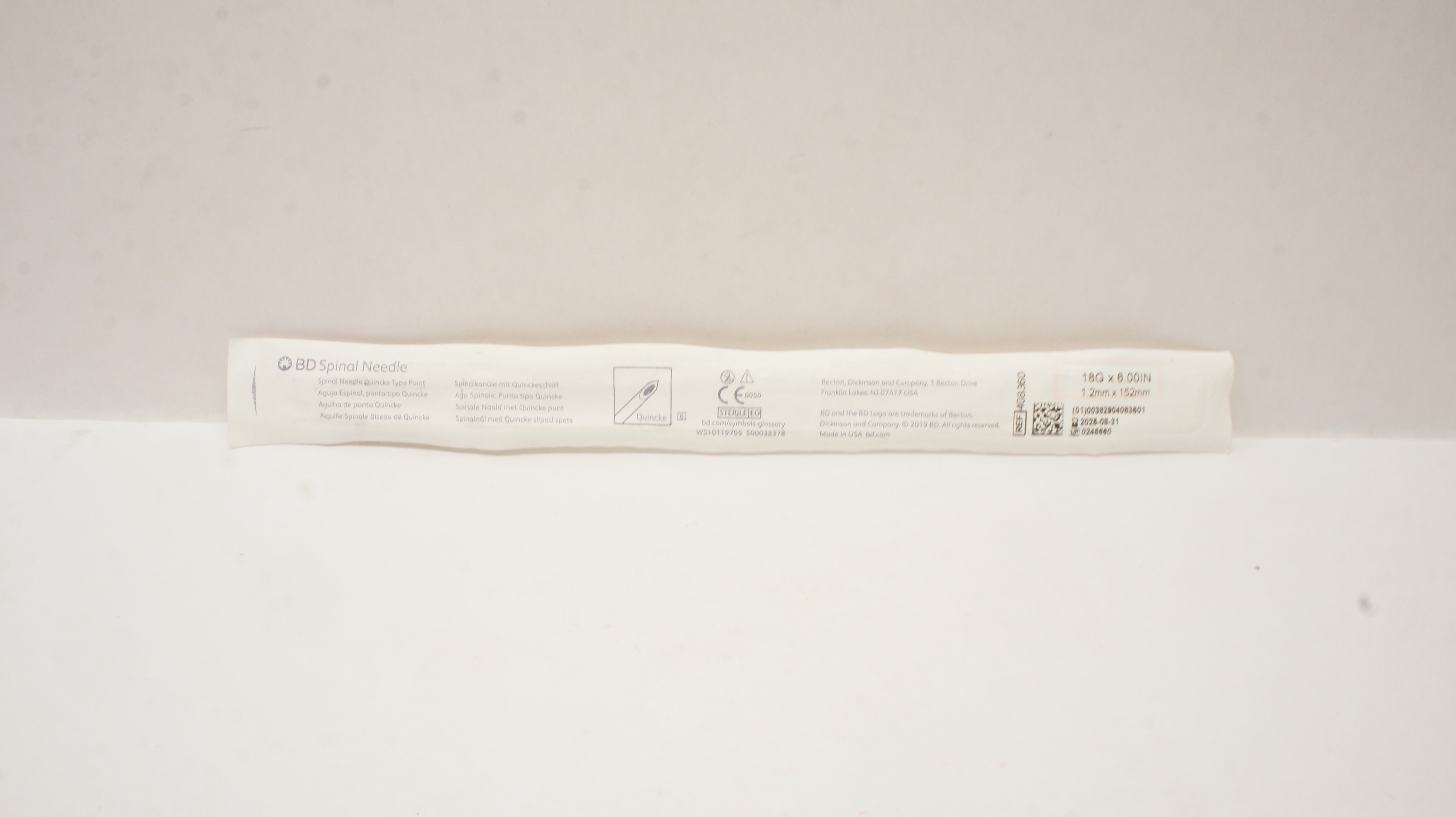 BD 408360 Quincke Spinal Ndle 18G x 6.00inch