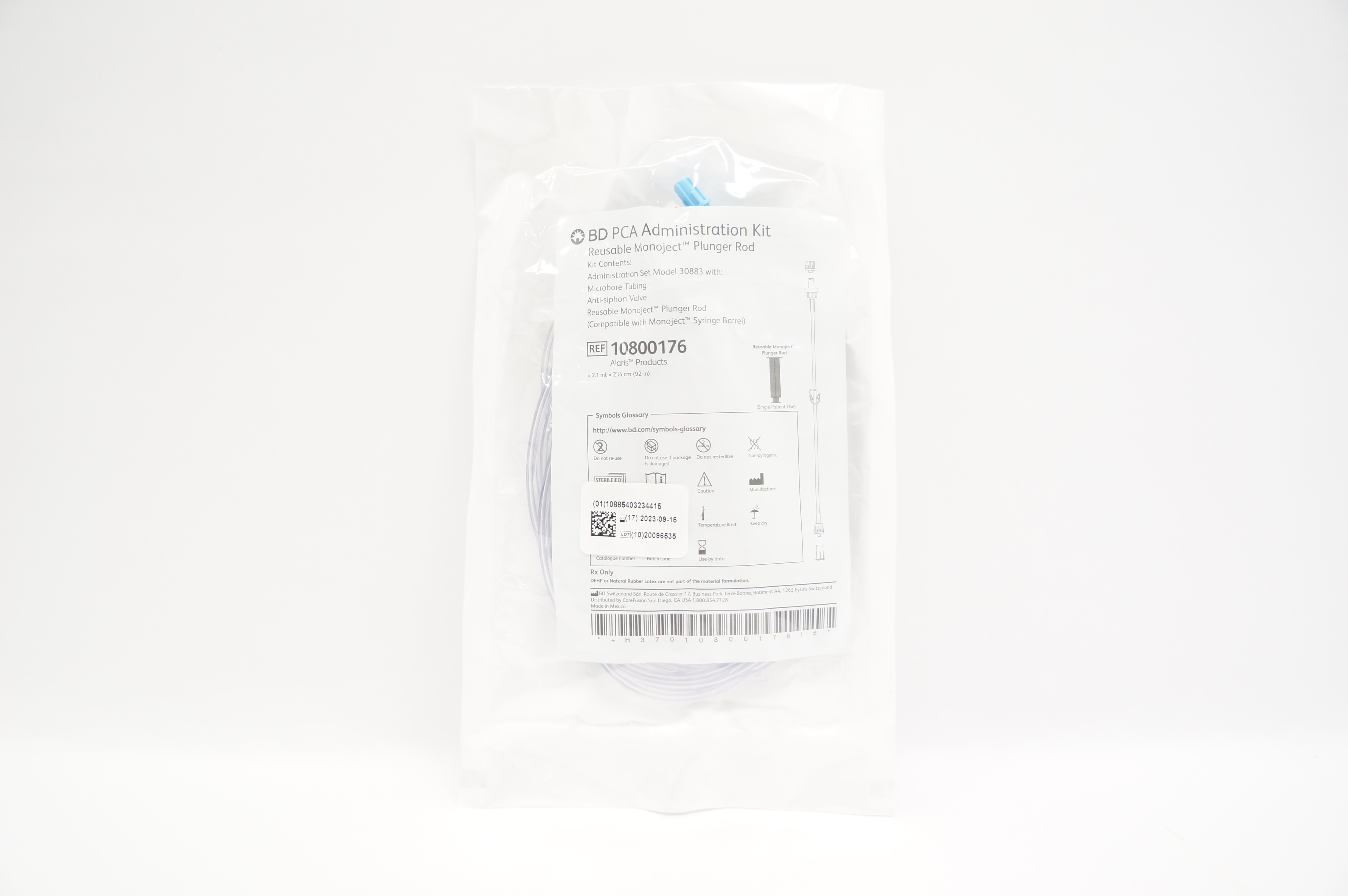 BD 10800176 PCA Administration Kit 2.1mL 92inch