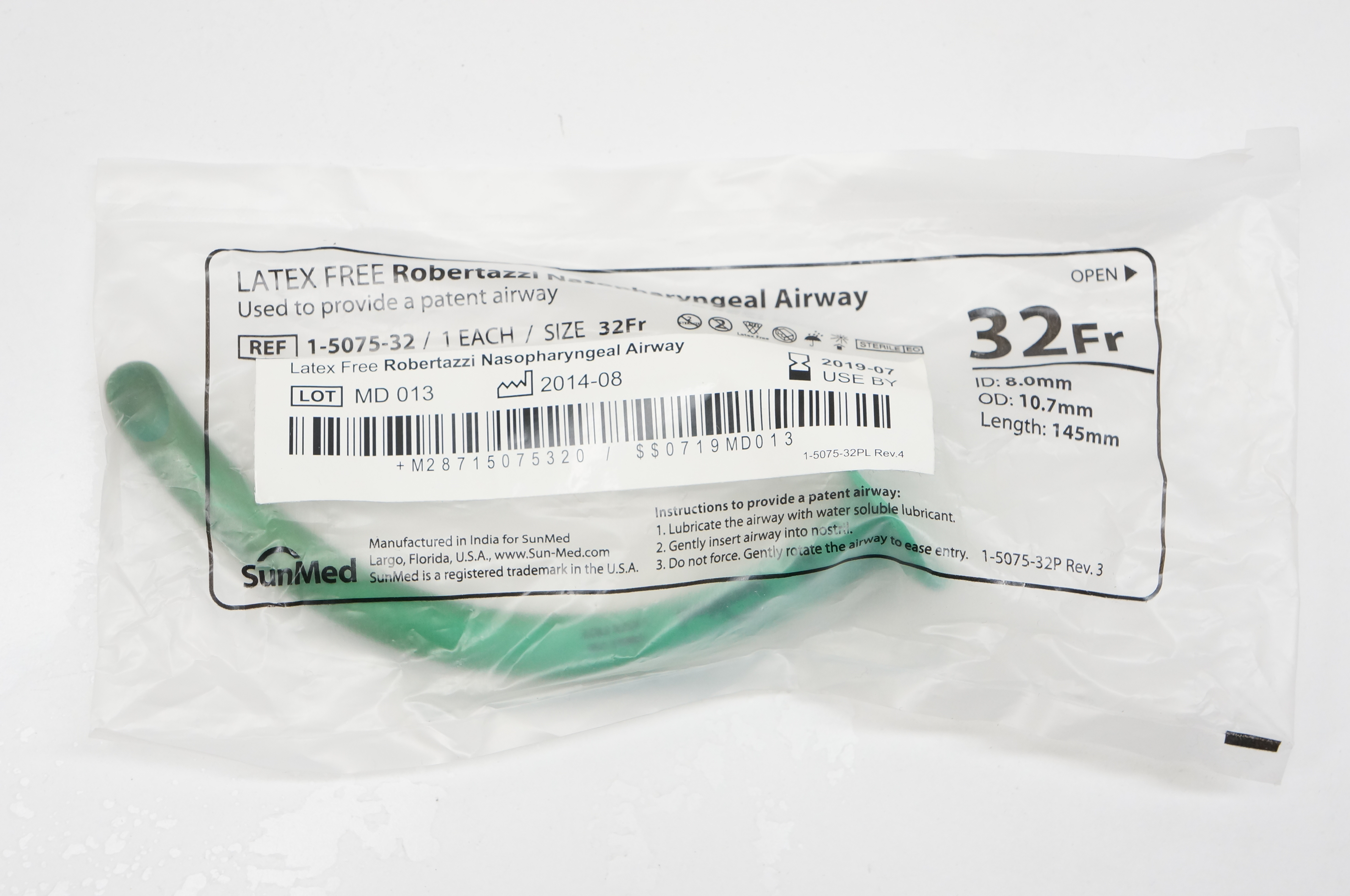 SunMed 1-5075-32 Robertazzi Nasopharyngeal Airway 32Fr. (x)